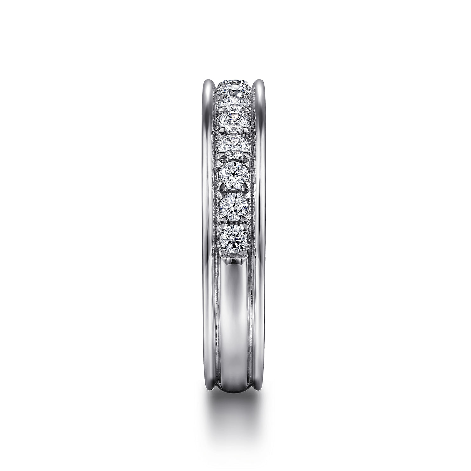 Channel Prong Diamond Anniversary Band in 14K White Gold, photograph 4