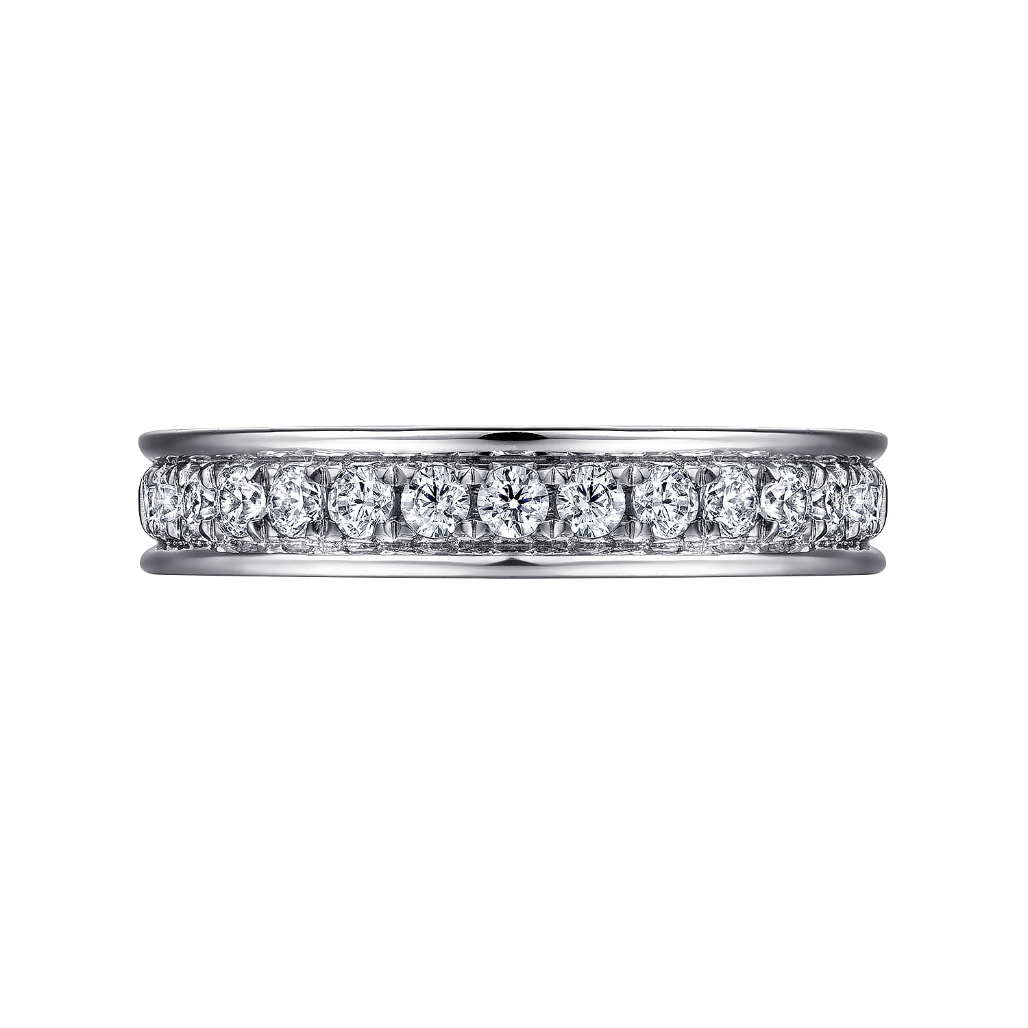 Channel Prong Diamond Anniversary Band in 14K White Gold, photograph 6