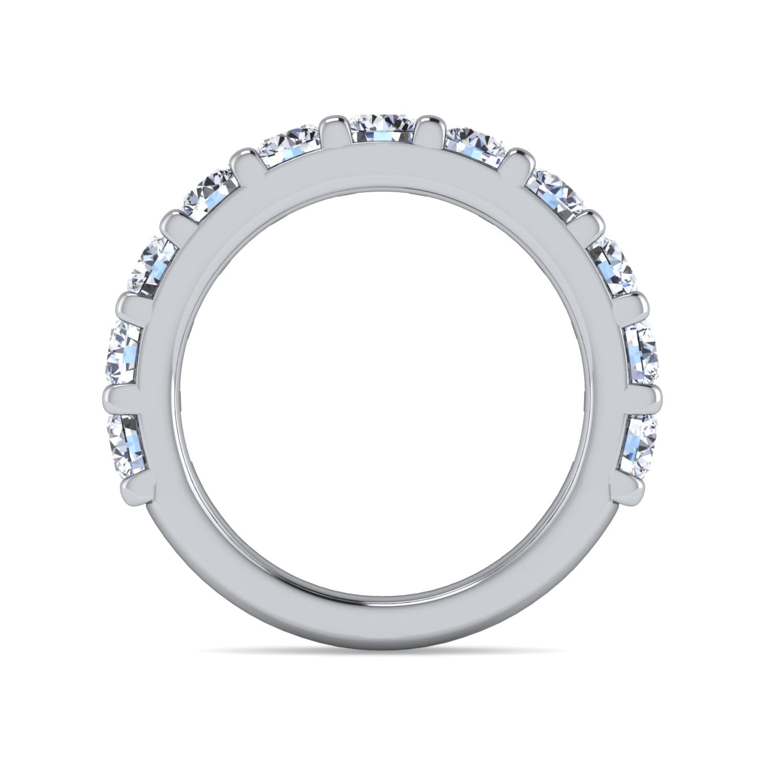 11 Stone Shared Prong Diamond Anniversary Band in 14K White Gold, photograph 2