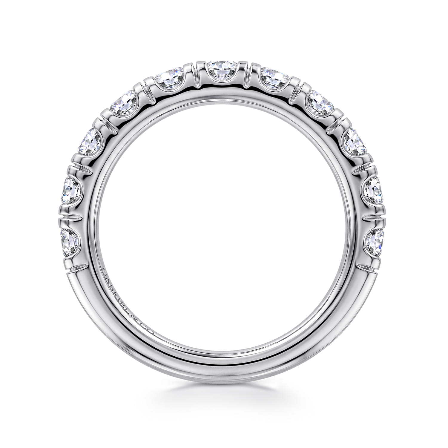 11 Stone Diamond Anniversary Band in 14K White Gold, photograph 2