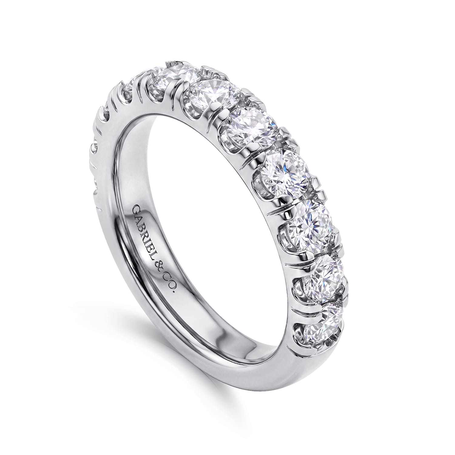 11 Stone Diamond Anniversary Band in 14K White Gold, photograph 3