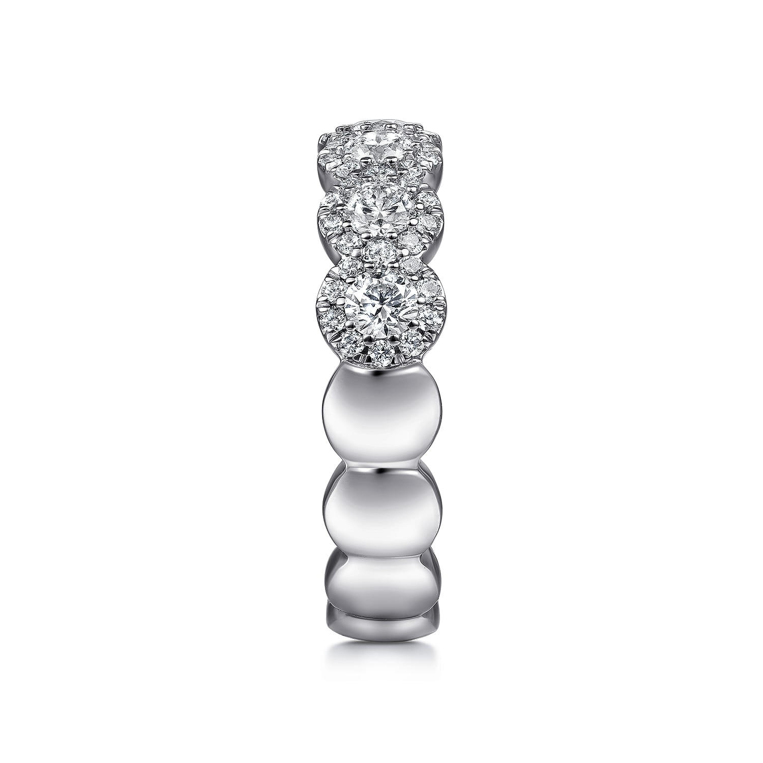 Diamond Halo Anniversary Band in 14K White Gold, photograph 4
