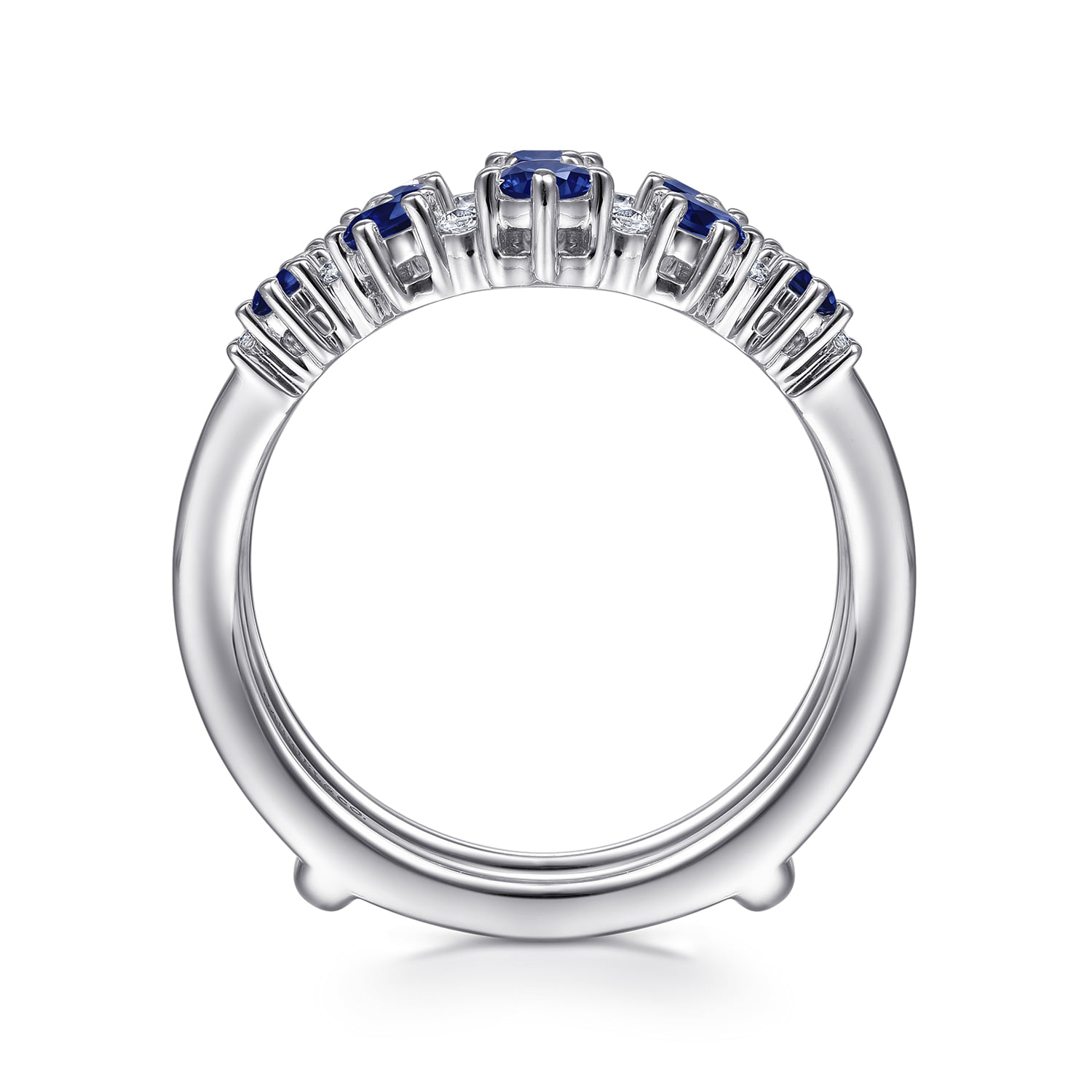 Prong Set Sapphire and Diamond Ring Enhancer in 14K White Gold, photograph 2