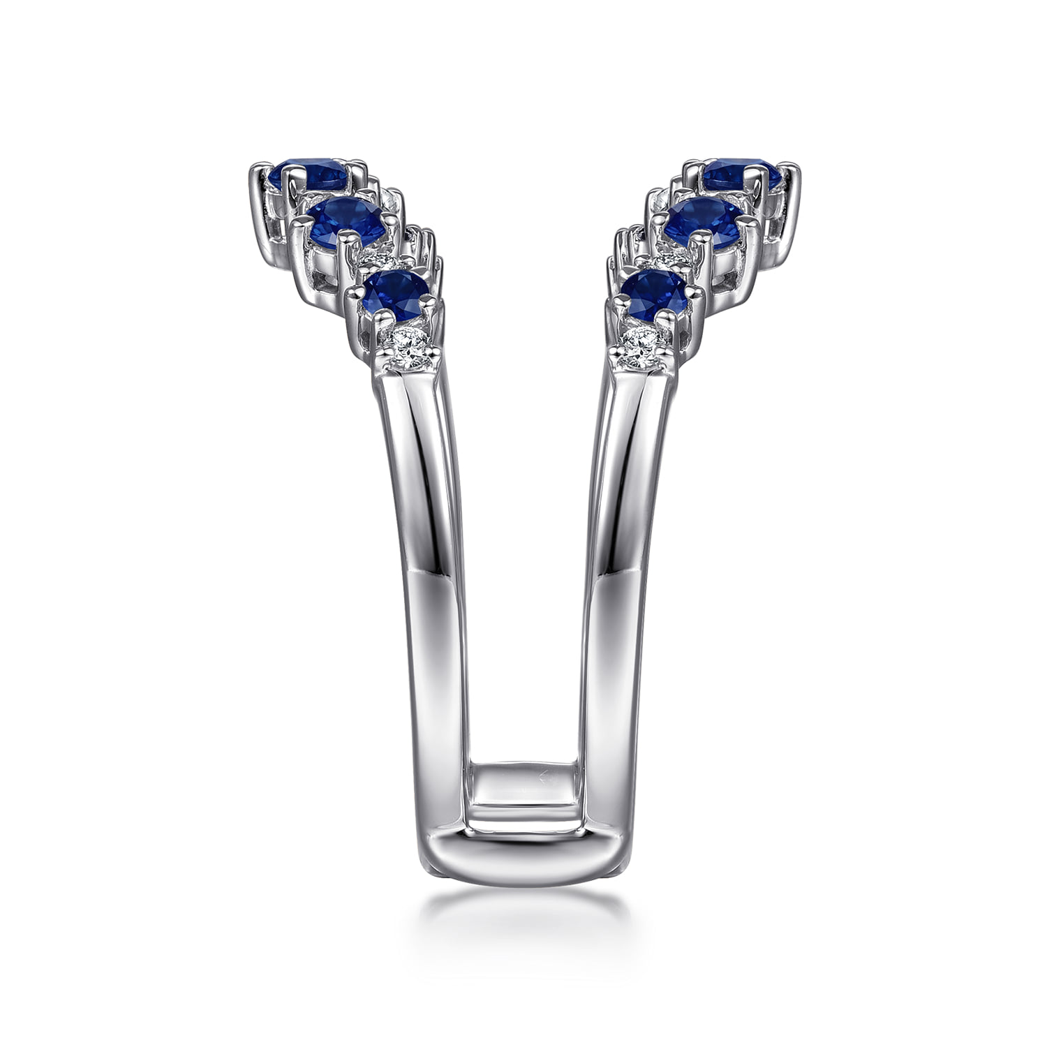 Prong Set Sapphire and Diamond Ring Enhancer in 14K White Gold, photograph 4