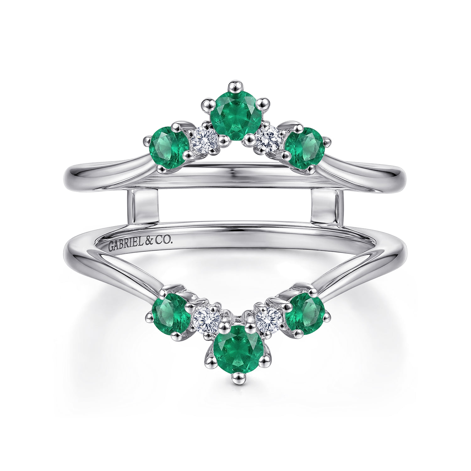 Prong Set Emerald and Diamond Ring Enhancer