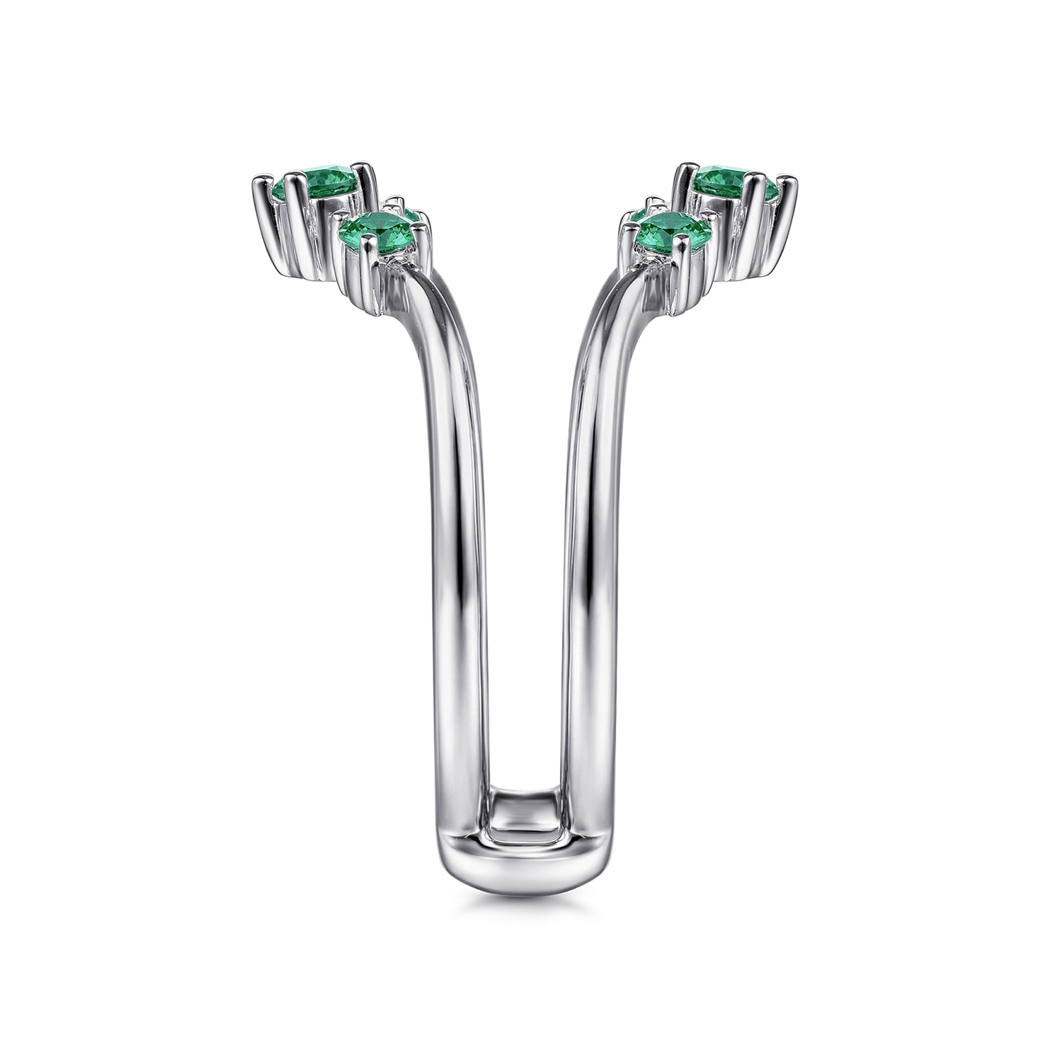 Prong Set Emerald and Diamond Ring Enhancer in 14K White Gold, photograph 4