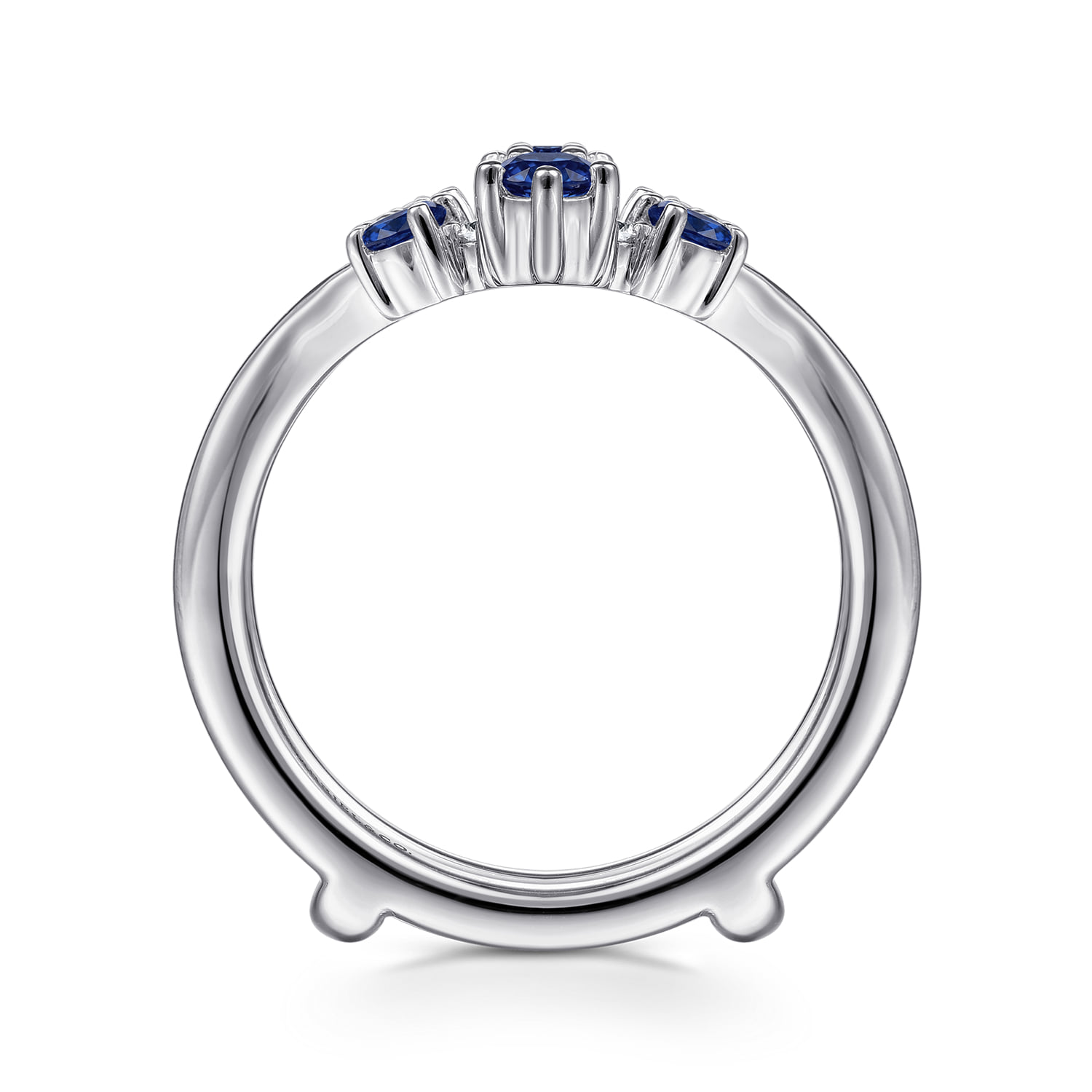 Prong Set Sapphire and Diamond Ring Enhancer in 14K White Gold, photograph 2