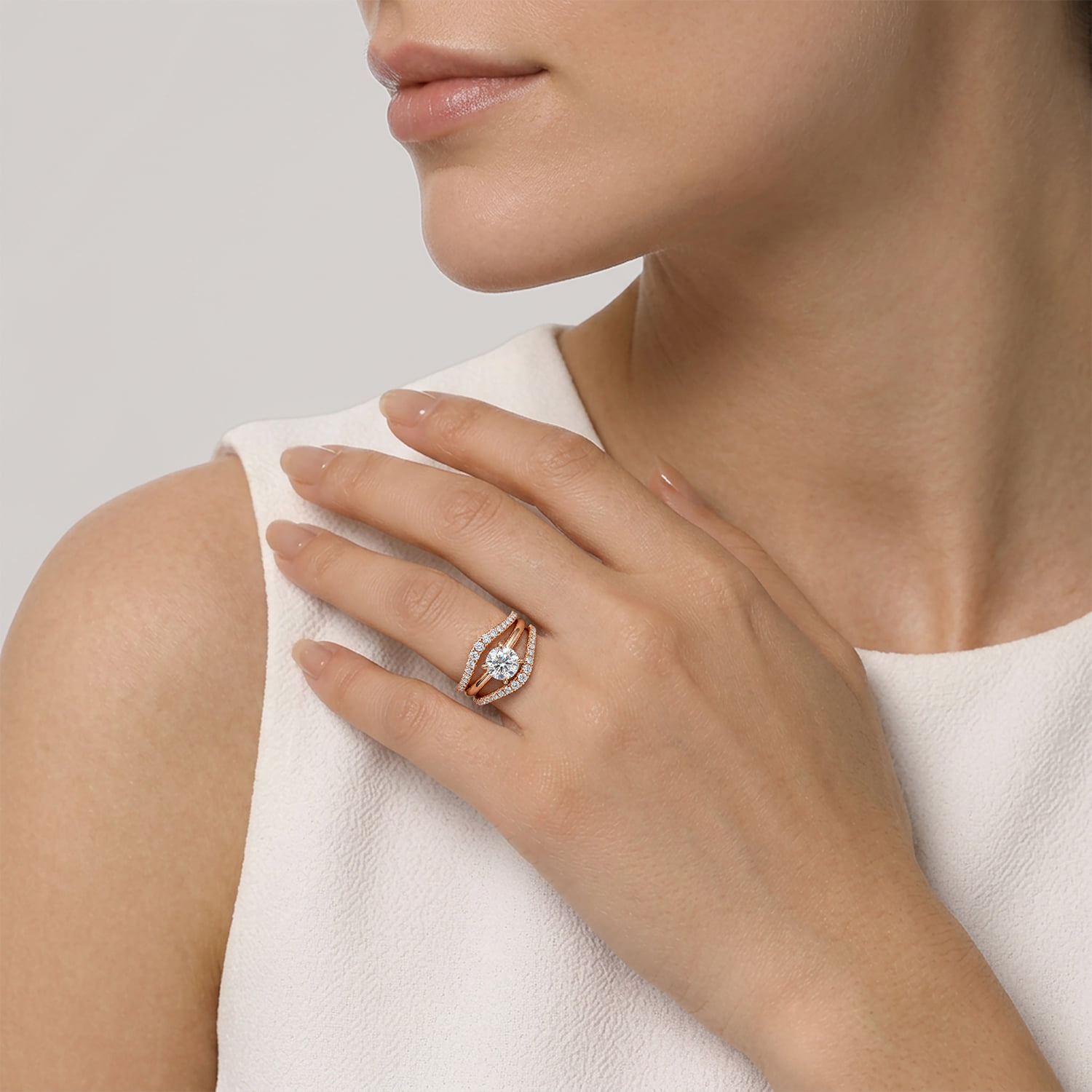 Diamond Ring Enhancer in 14K Rose Gold, photograph 6