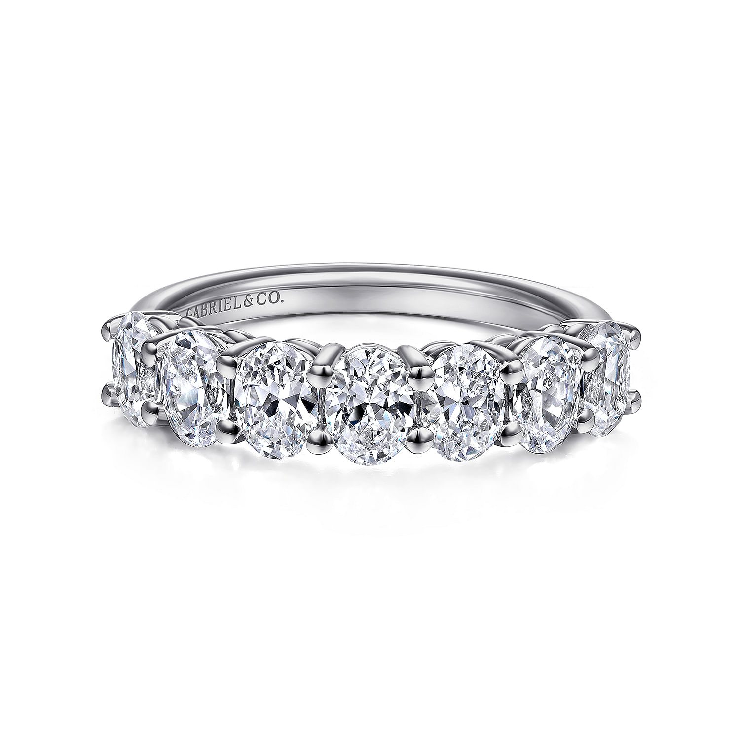 14K White Gold 7 Stone Oval Diamond Anniversary Band @ $9400
