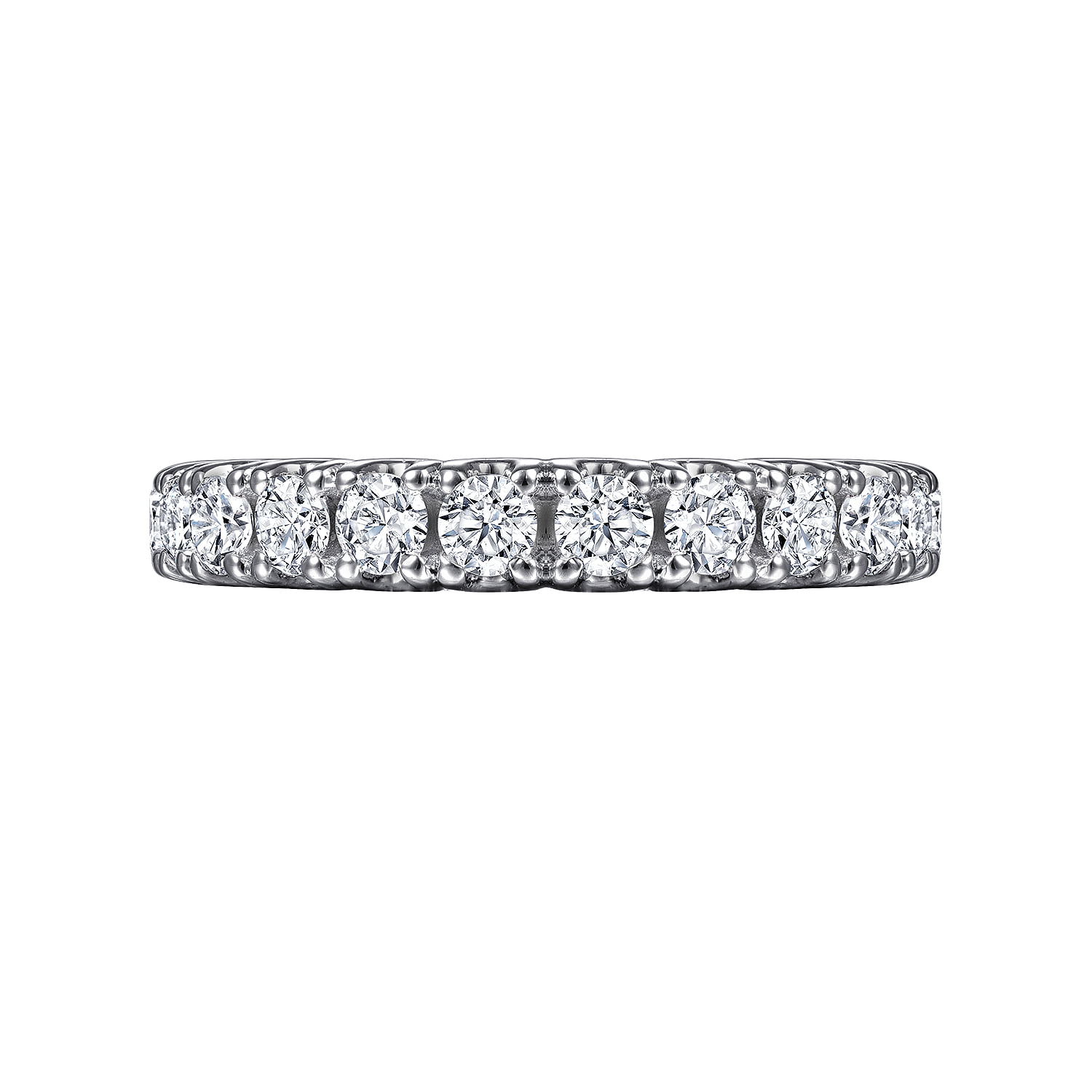 12 Stone Diamond Wedding Band in 14K White Gold, photograph 6
