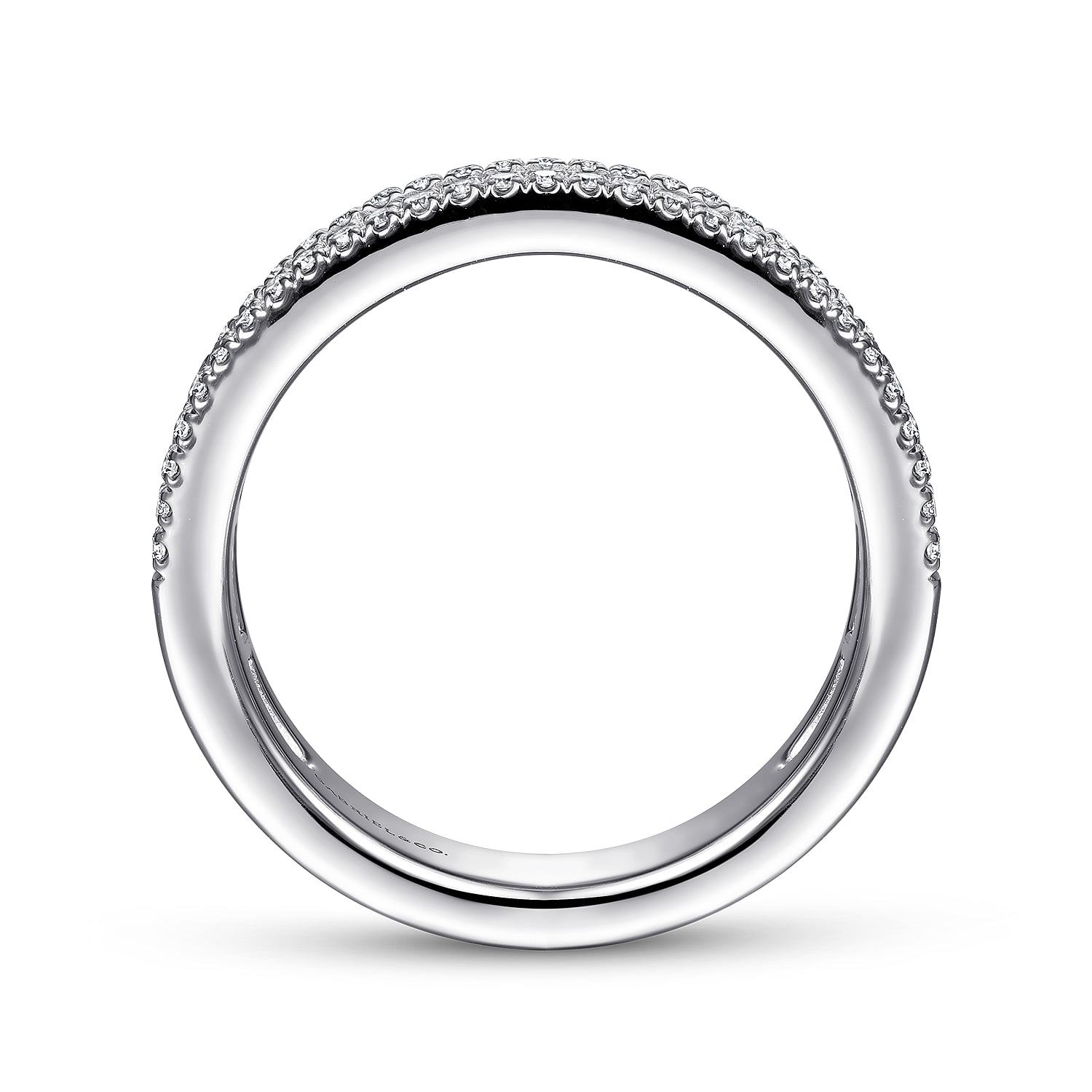 Wide and Diamond Anniversary Band in 14K White Gold, photograph 2
