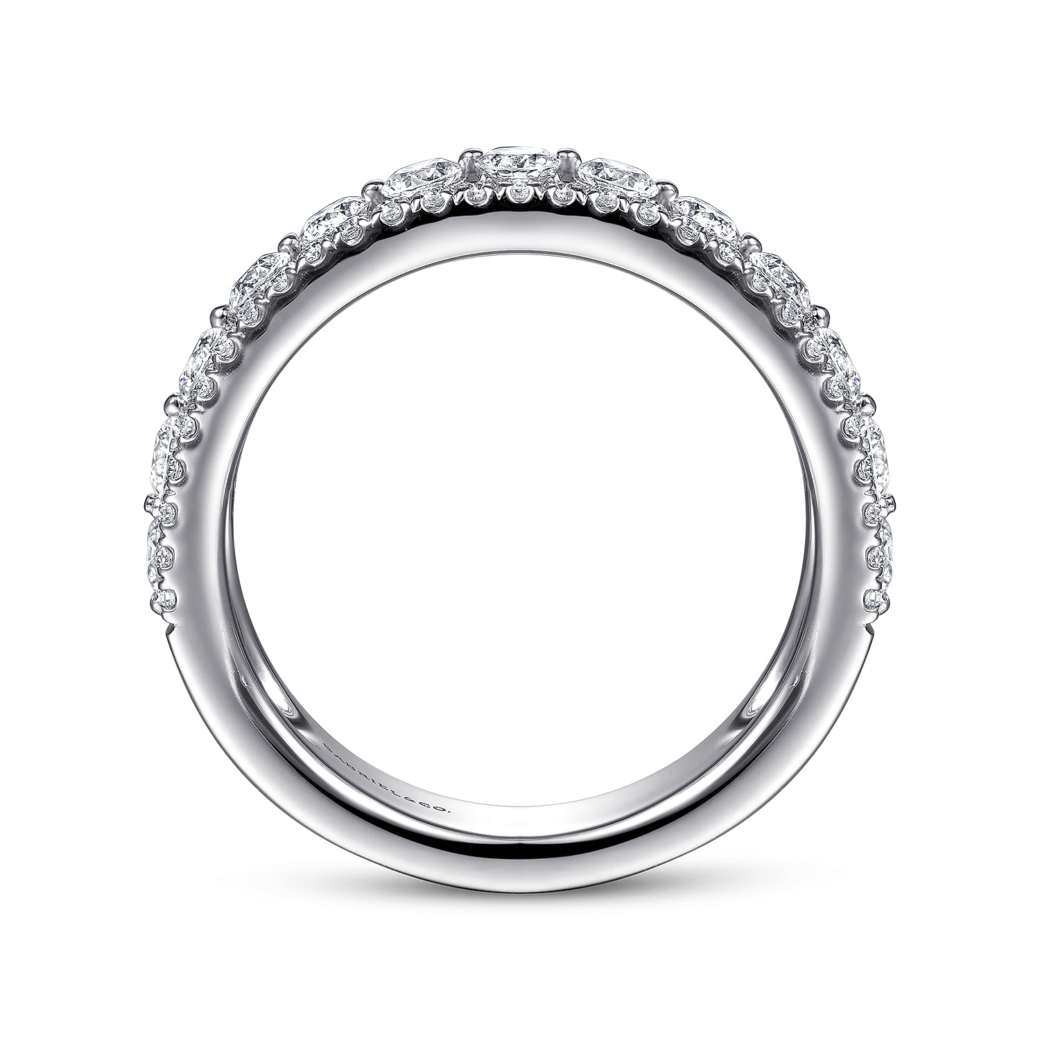 Wide Diamond Anniversary Band in 14K White Gold, photograph 2