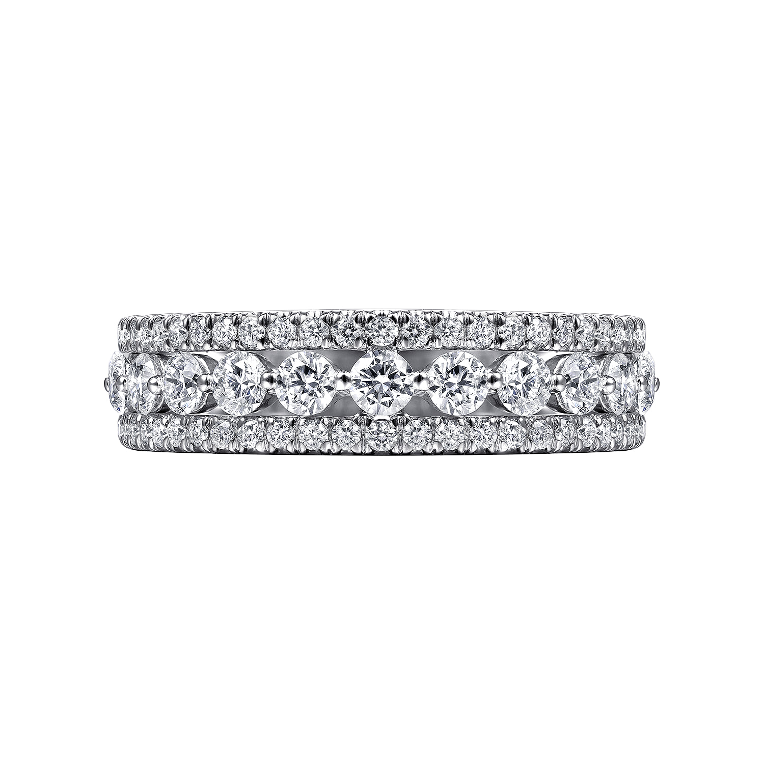 Wide Diamond Anniversary Band in 14K White Gold, photograph 6