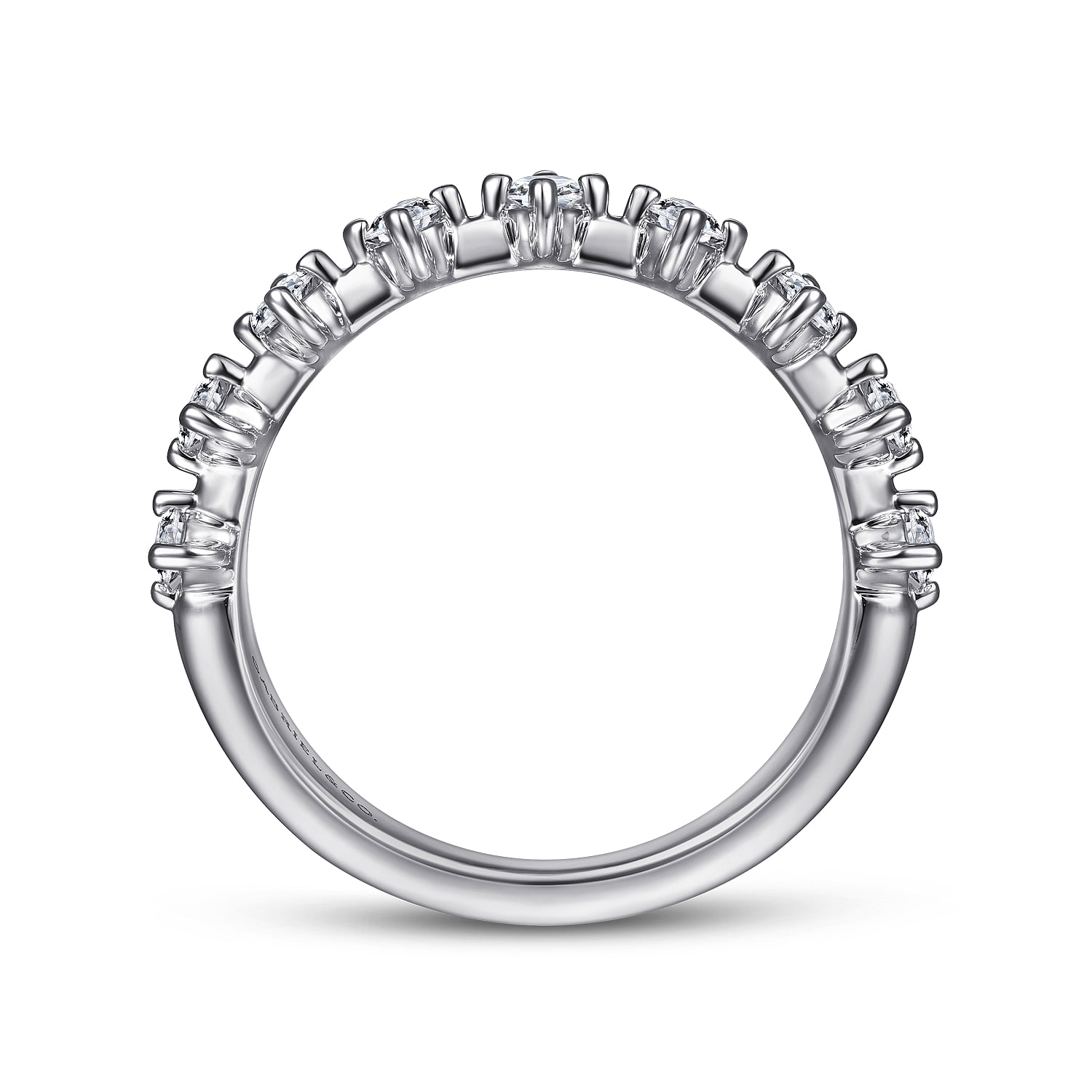 Single Prong Diamond Anniversary Band in 14K White Gold, photograph 2