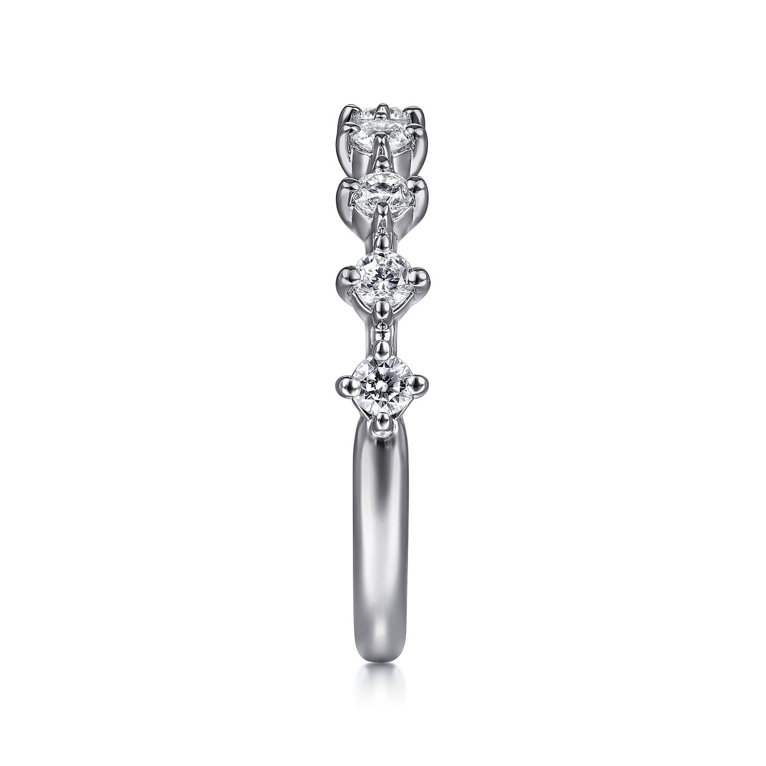 Single Prong Diamond Anniversary Band in 14K White Gold, photograph 4