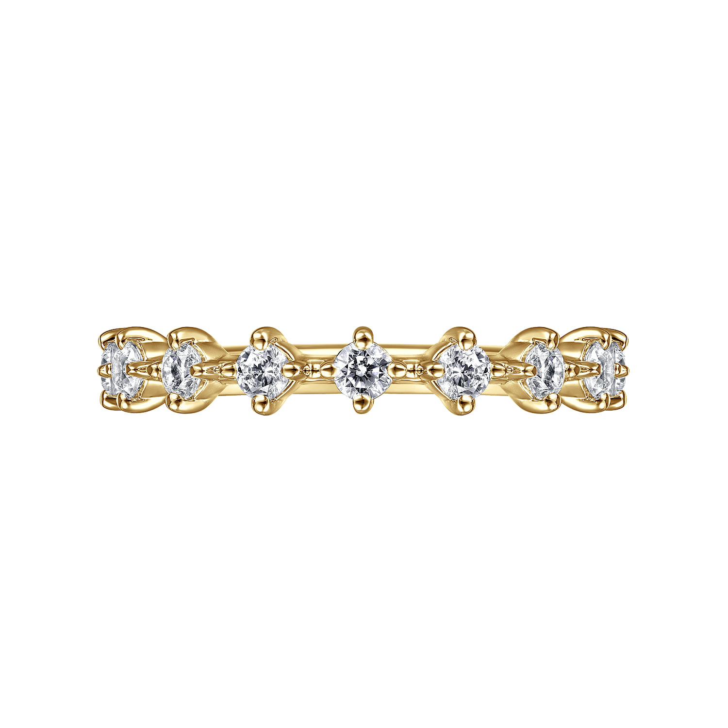 Single Prong Diamond Anniversary Band in 14K Yellow Gold, photograph 5