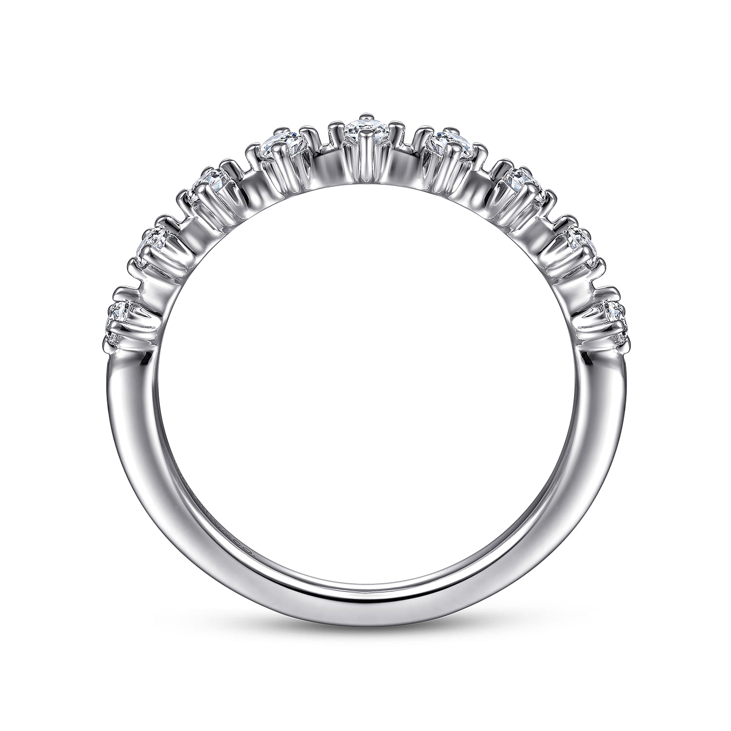 Single Prong Diamond Anniversary Band in 14K White Gold, photograph 2