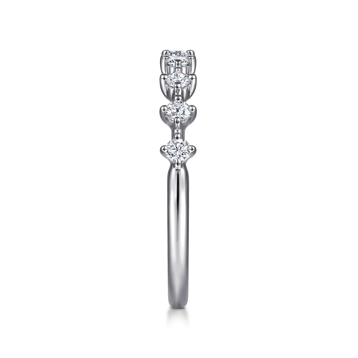 Single Prong Diamond Anniversary Band in 14K White Gold, photograph 4