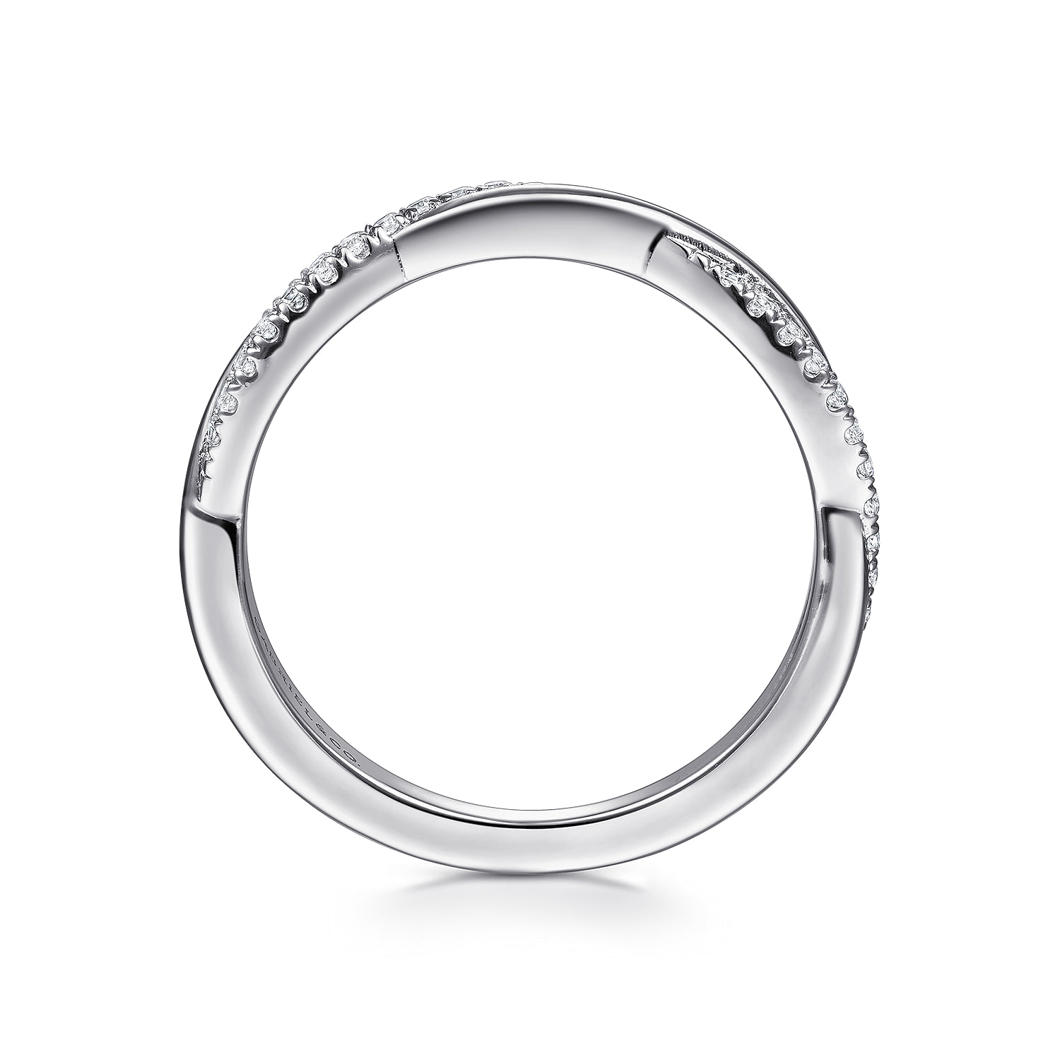 Twisted Diamond Anniversary Band in 14K White Gold, photograph 2