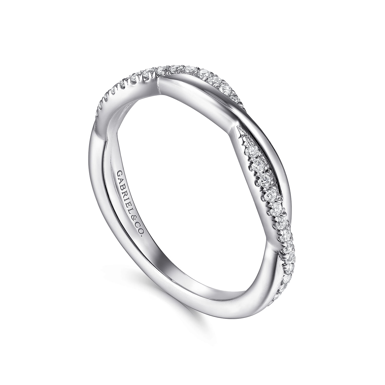 Twisted Diamond Anniversary Band in 14K White Gold, photograph 3