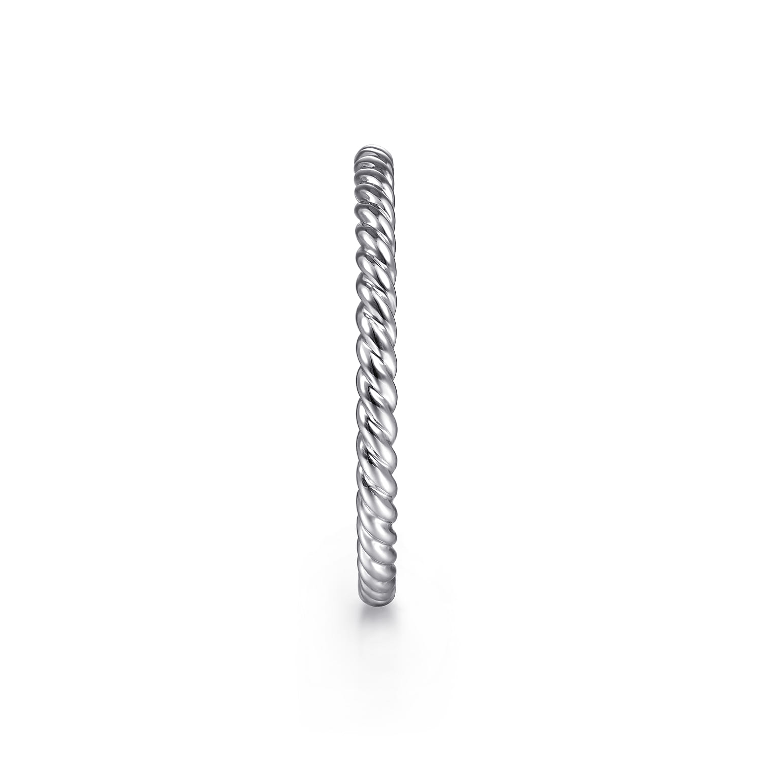 Twisted Rope Stackable Wedding Band in 14K White Gold, photograph 4
