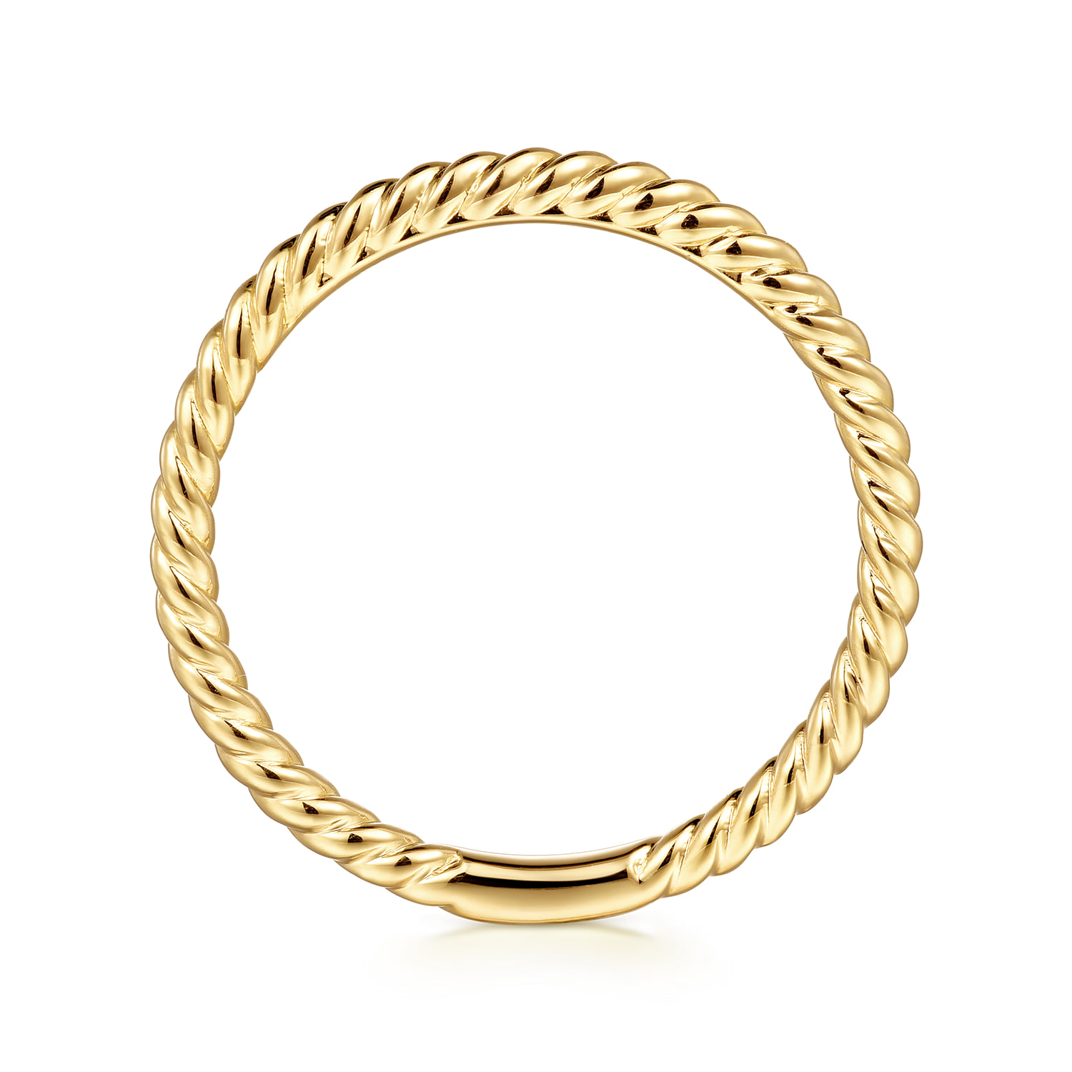 Twisted Rope Stackable Wedding Band in 14K Yellow Gold, photograph 2