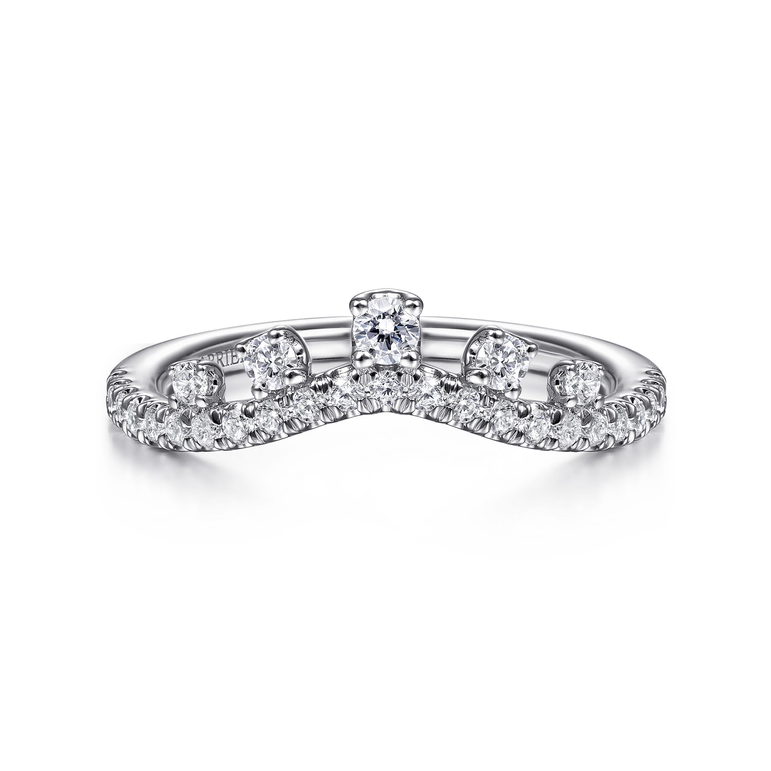Curved Diamond Wedding Band