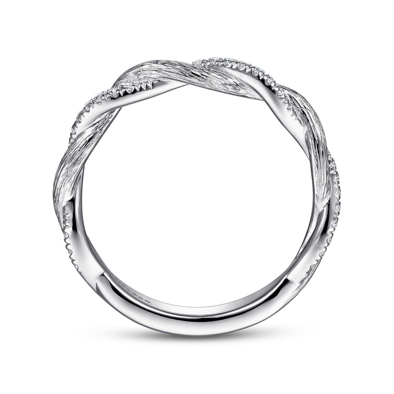 Twisted-Diamond Anniversary Band in 14K White Gold, photograph 2
