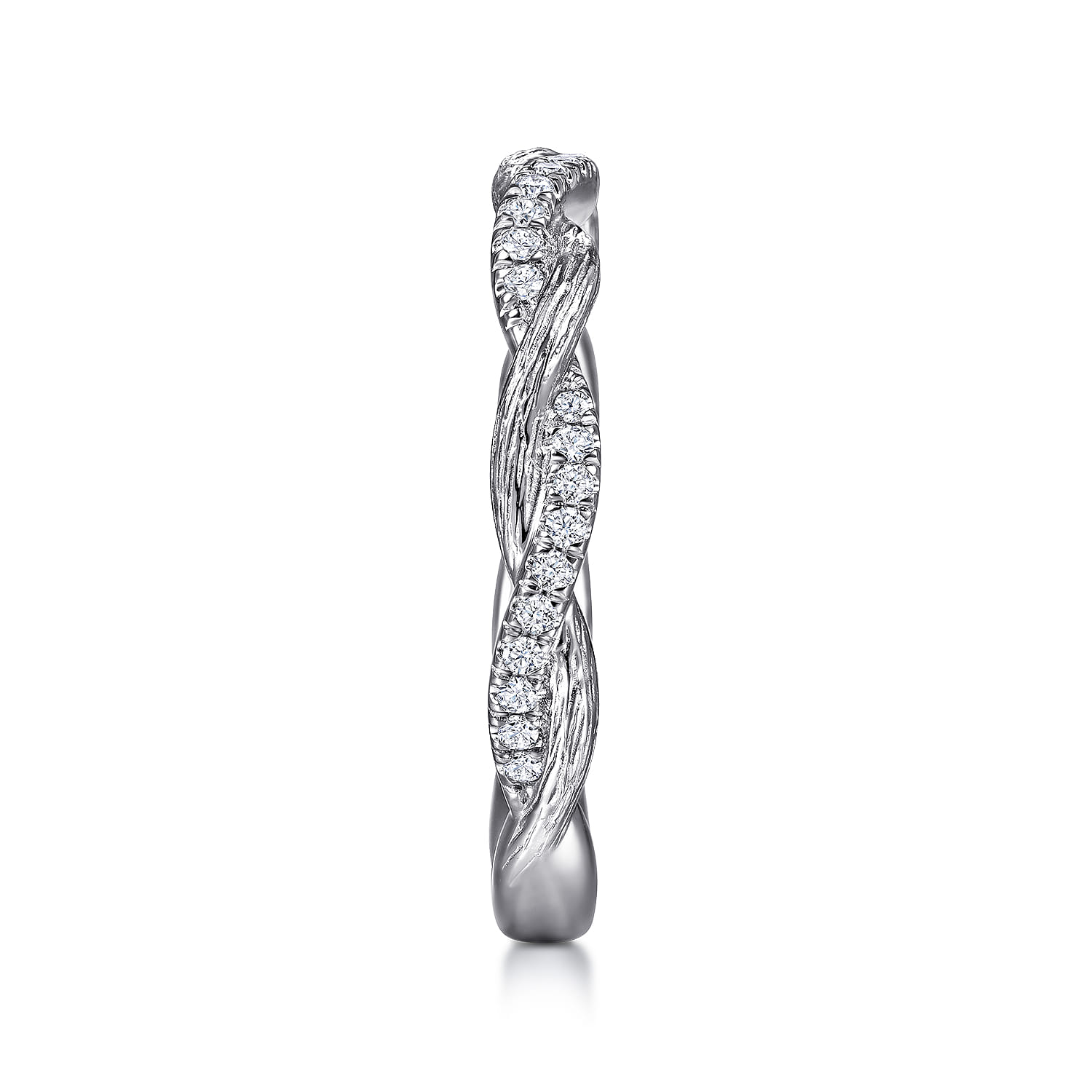 Twisted-Diamond Anniversary Band in 14K White Gold, photograph 4