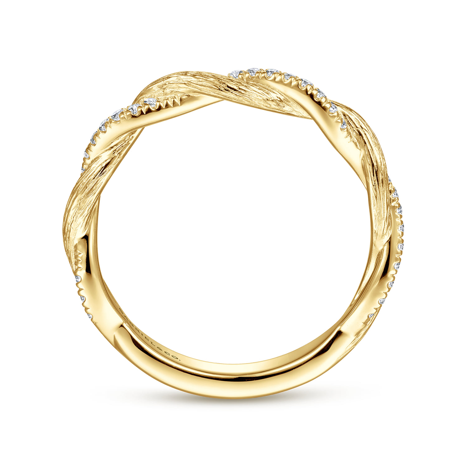 Twisted-Diamond Anniversary Band in 14K Yellow Gold, photograph 2