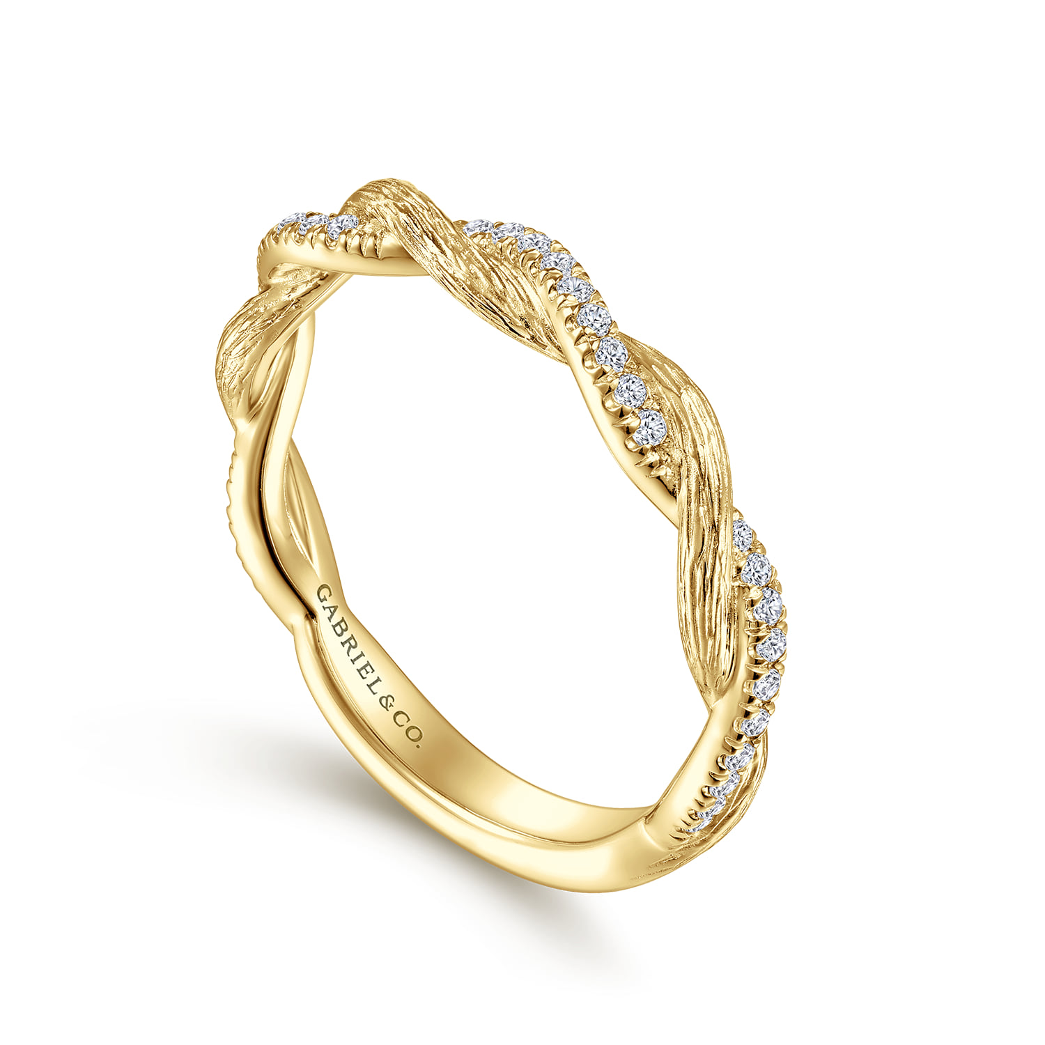 Twisted-Diamond Anniversary Band in 14K Yellow Gold, photograph 3