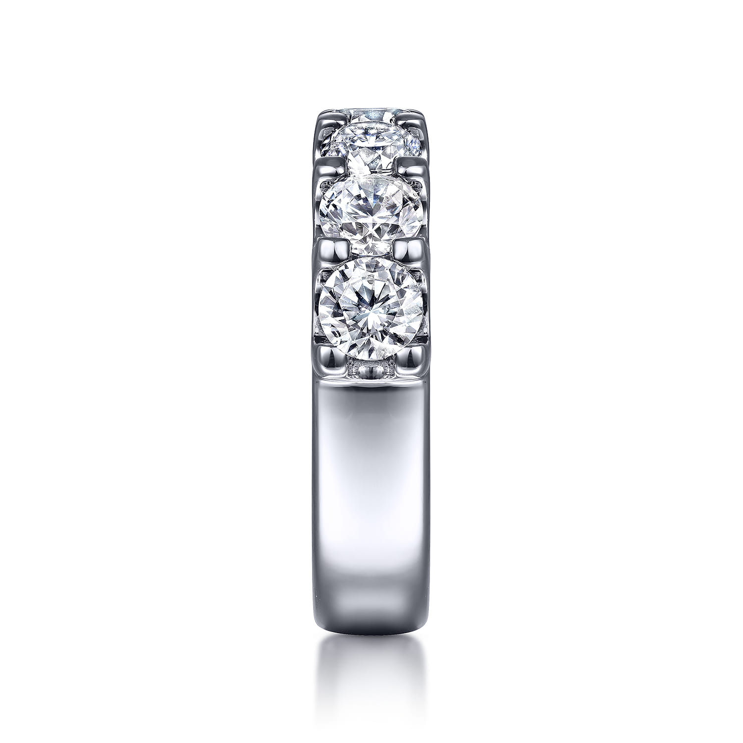 7 Stone Shared Prong Diamond Anniversary Band in 14K White Gold, photograph 4