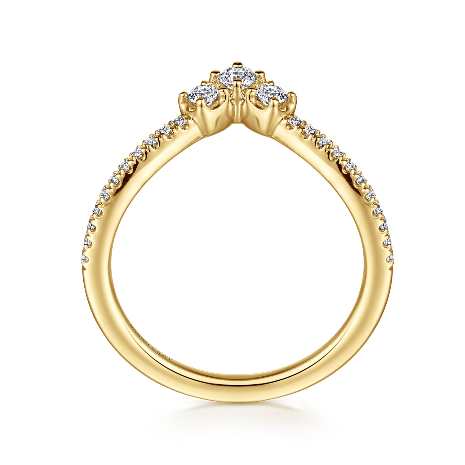 Curved-Diamond Anniversary Band in 14K Yellow Gold, photograph 2