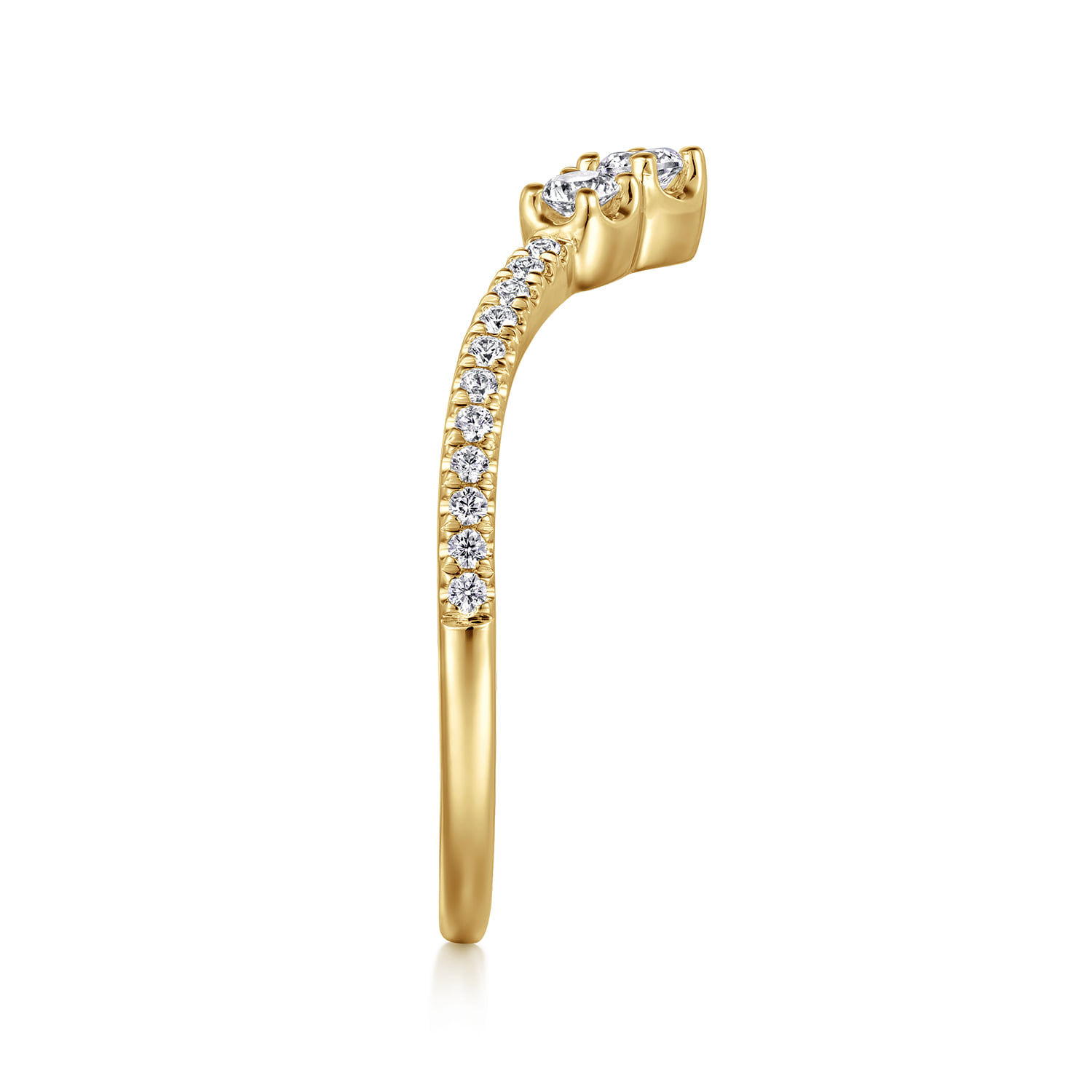Curved-Diamond Anniversary Band in 14K Yellow Gold, photograph 4