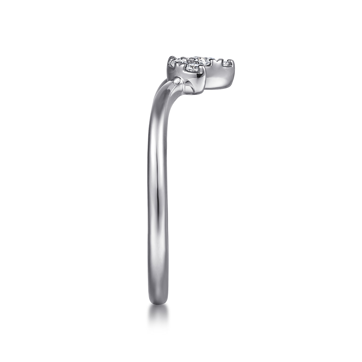Curved Diamond Anniversary Band in 14K White Gold, photograph 4