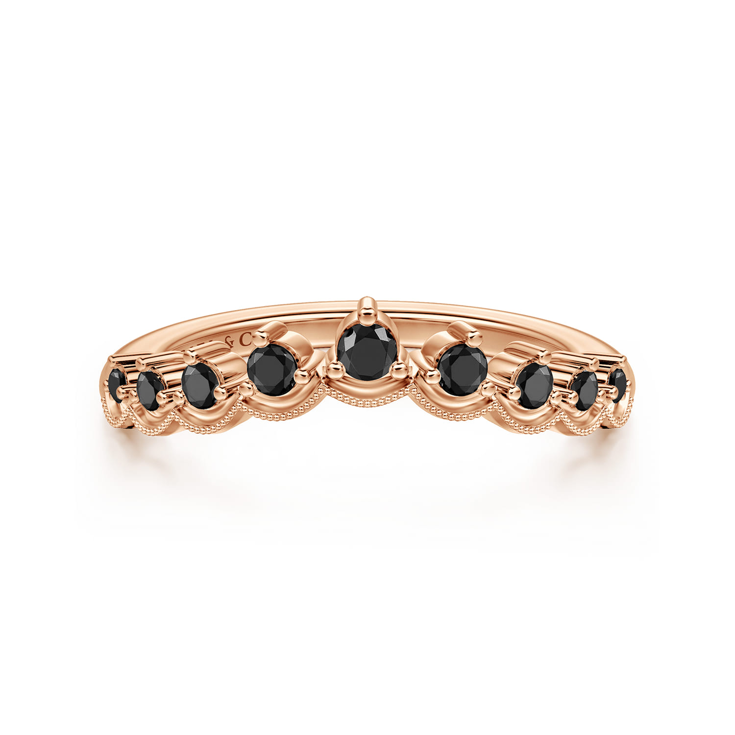 Vintage Inspired Curved Diamond Anniversary Band