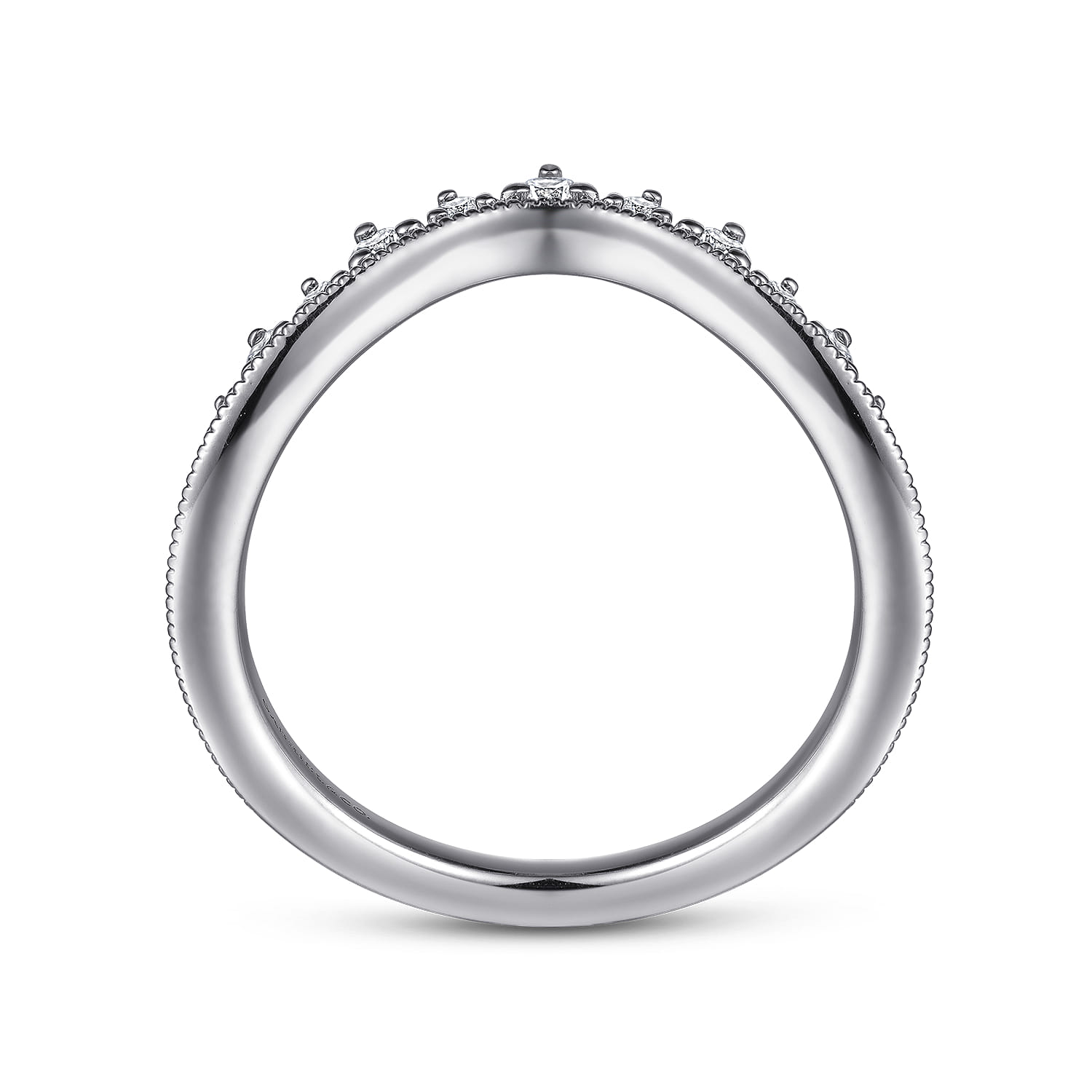 Curved Diamond Anniversary Band in 14K White Gold, photograph 2