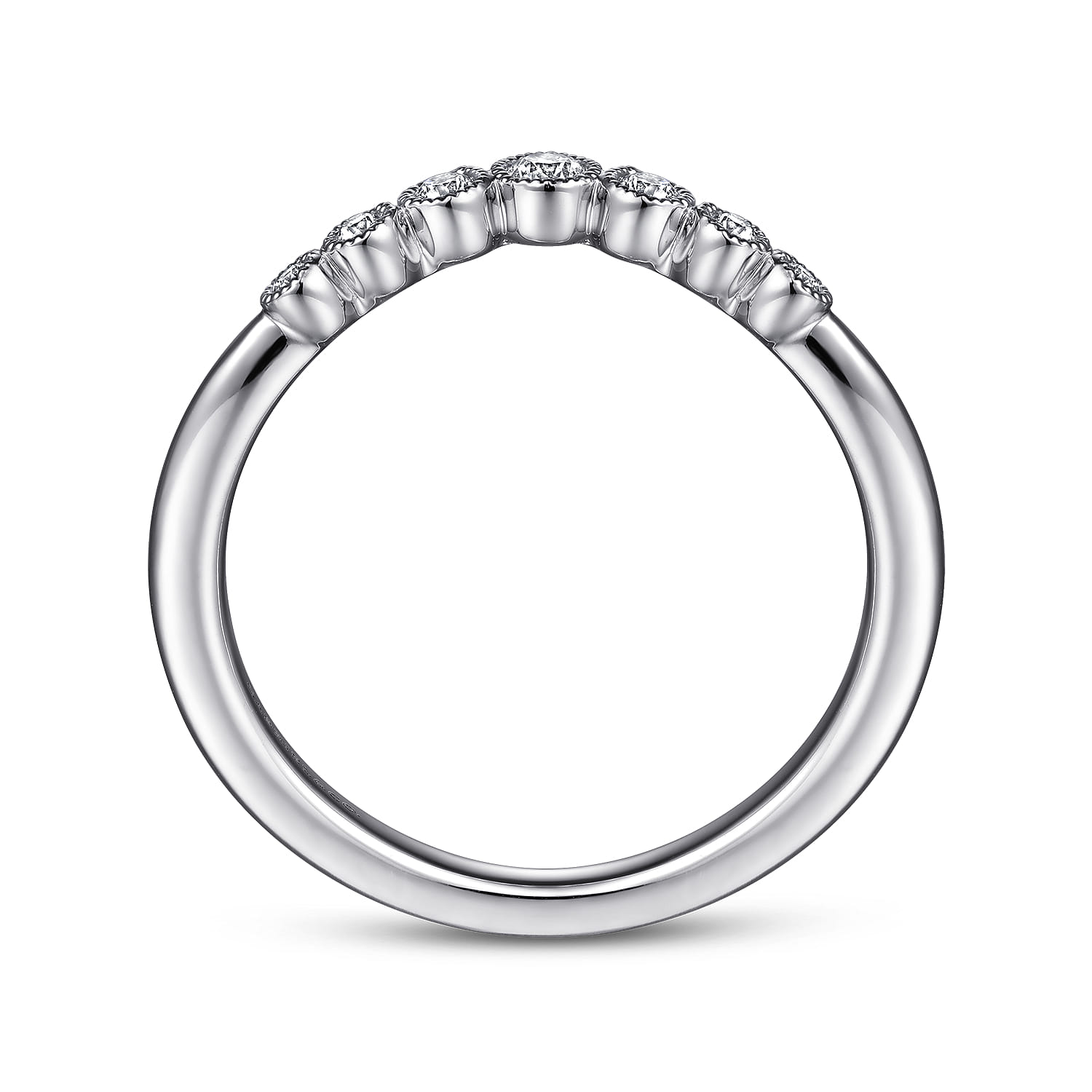 Curved Diamond Anniversary Band in 14K White Gold, photograph 2