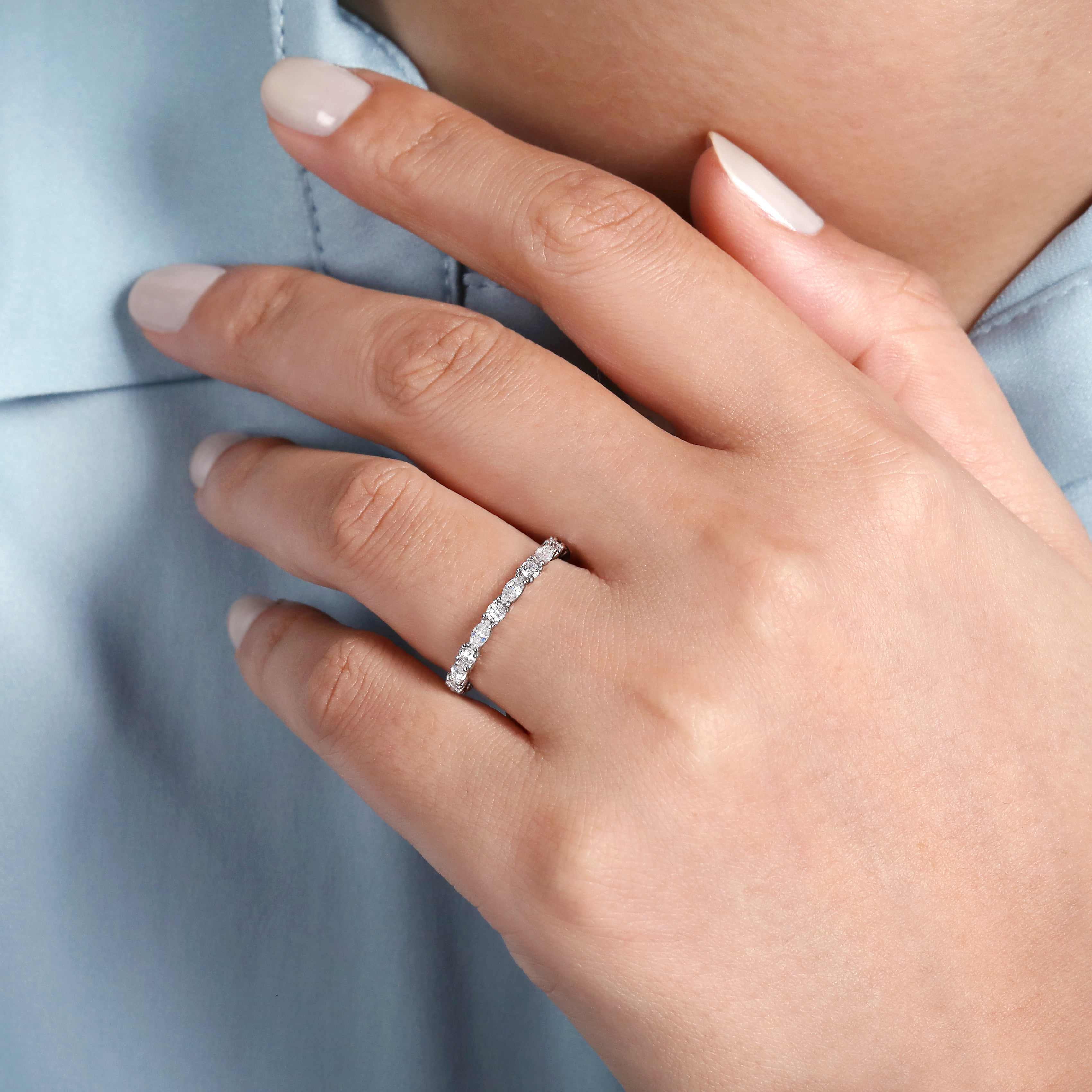 Diamond Eternity Band in 14K White Gold, photograph 5