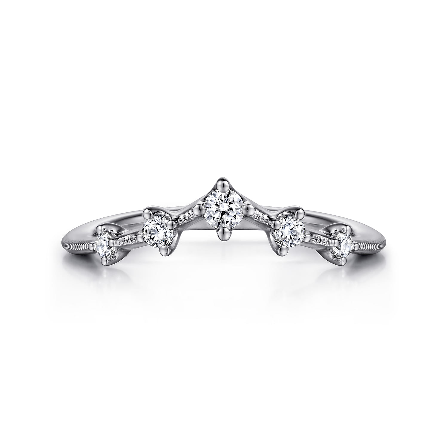 Vintage Inspired Curved Diamond Anniversary Band