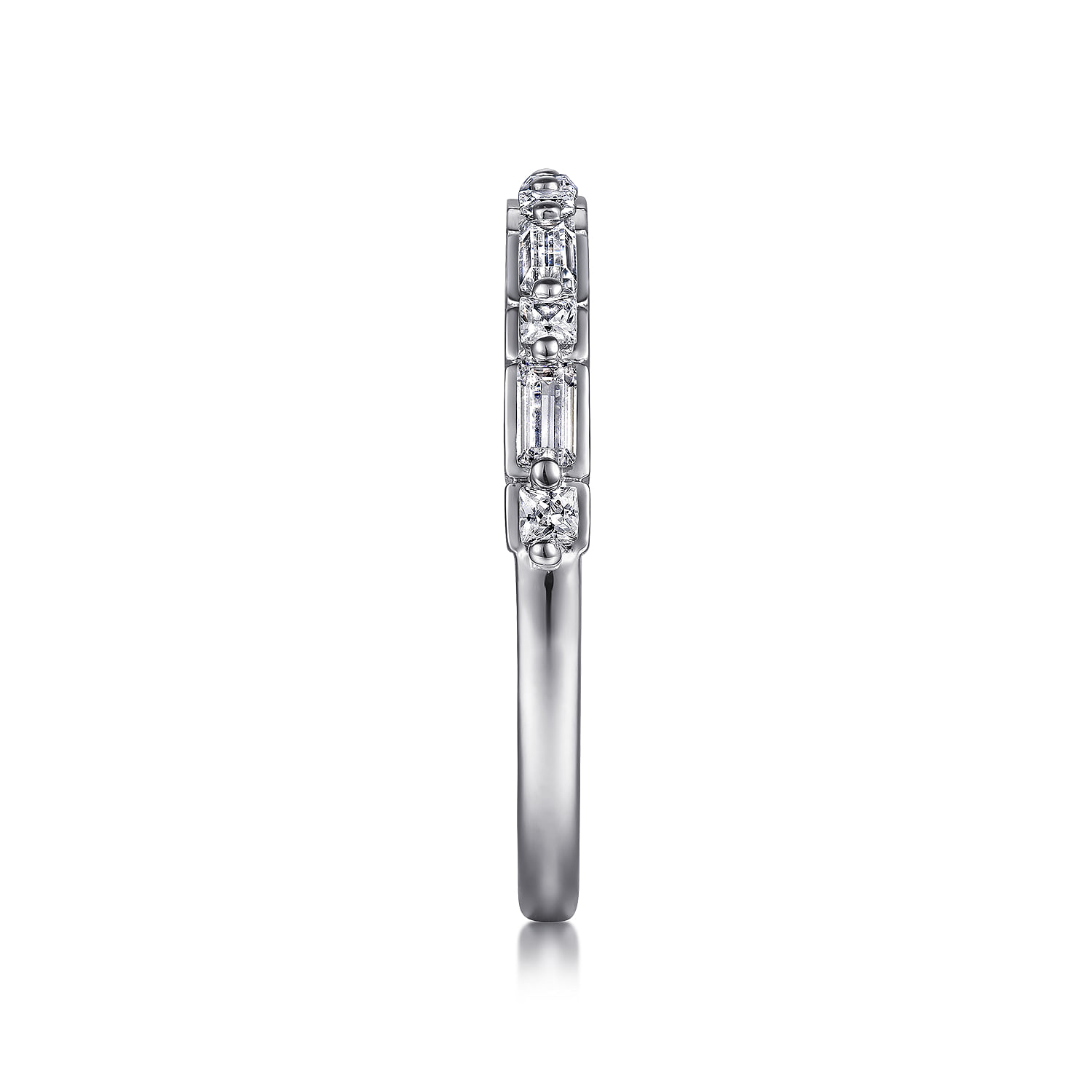 Baguette and Diamond Anniversary Band in 14K White Gold, photograph 4