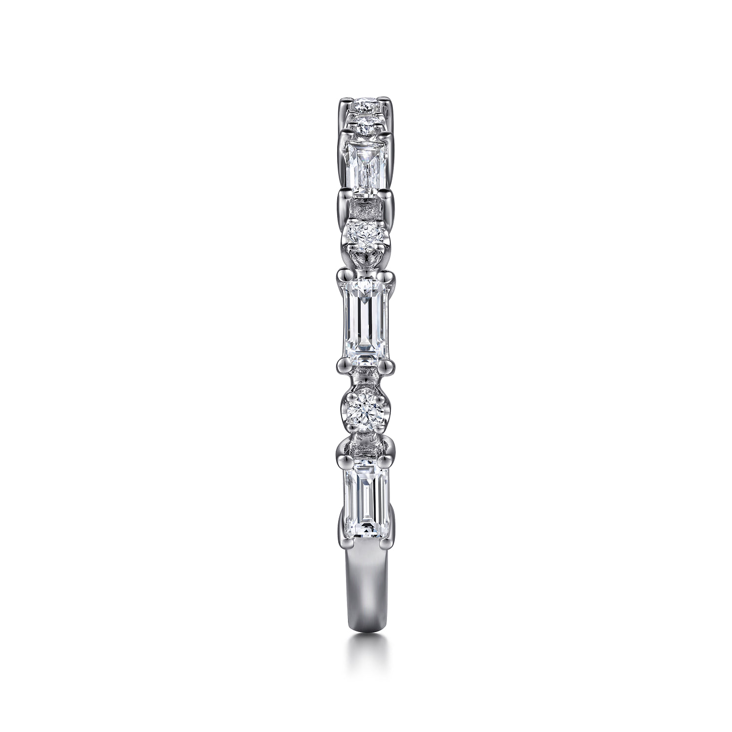 Baguette and Diamond Anniversary Band in 14K White Gold, photograph 4