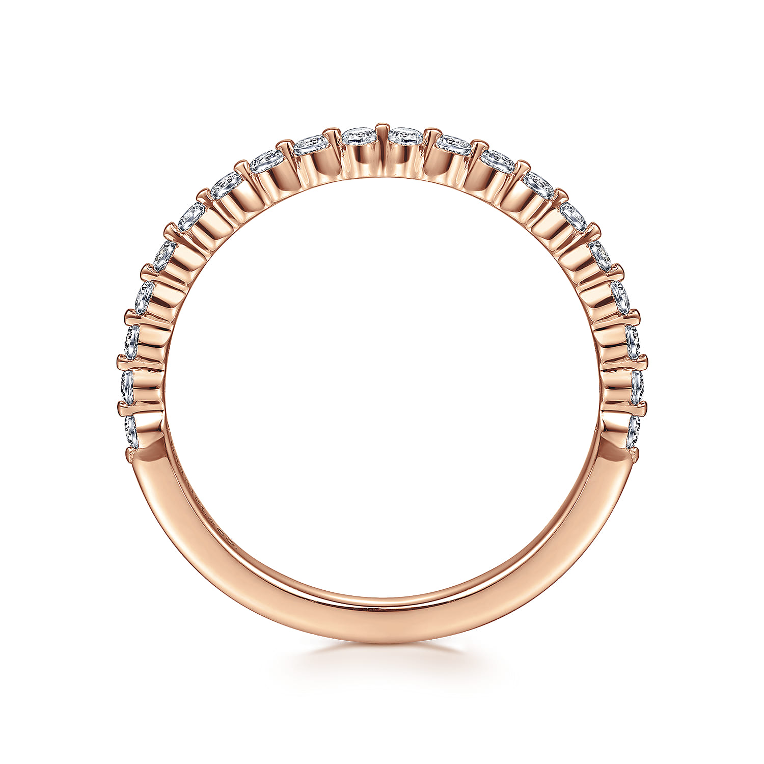 Single Prong Diamond Anniversary Band in 14K Rose Gold, photograph 2