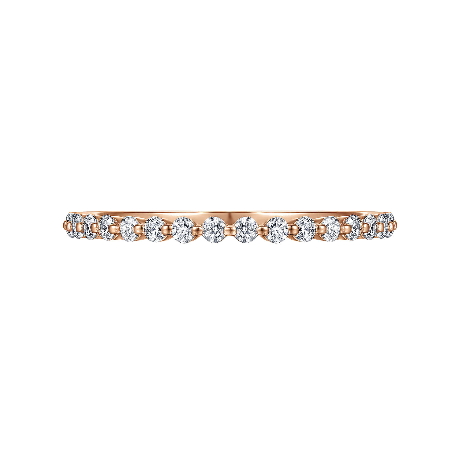 Single Prong Diamond Anniversary Band in 14K Rose Gold, photograph 6