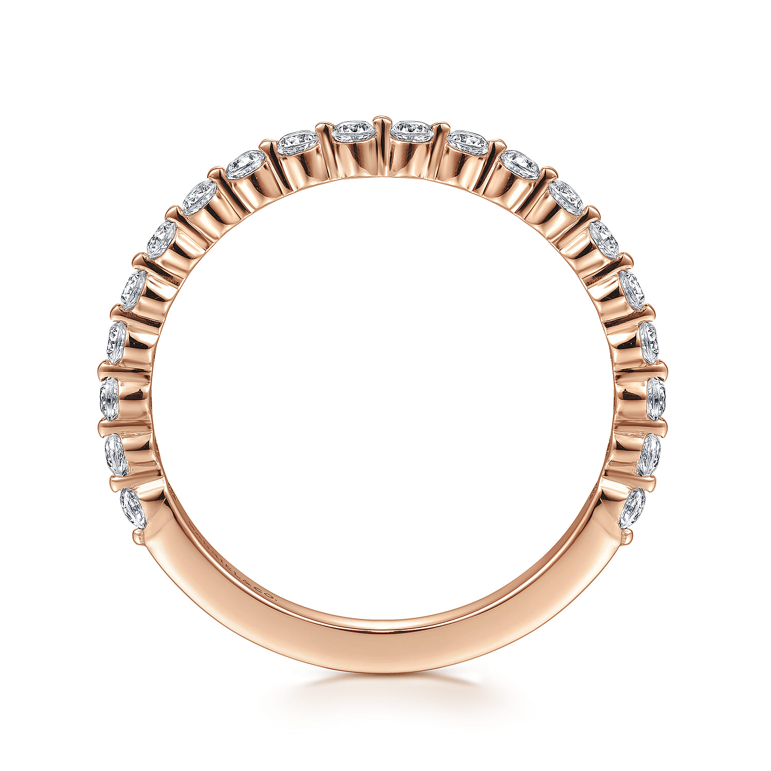 Single Prong Diamond Anniversary Band in 14K Rose Gold, photograph 2