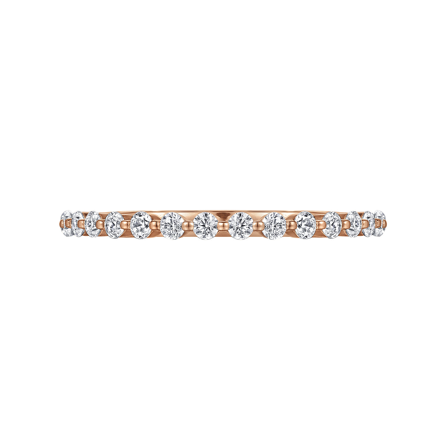 Single Prong Diamond Anniversary Band in 14K Rose Gold, photograph 6
