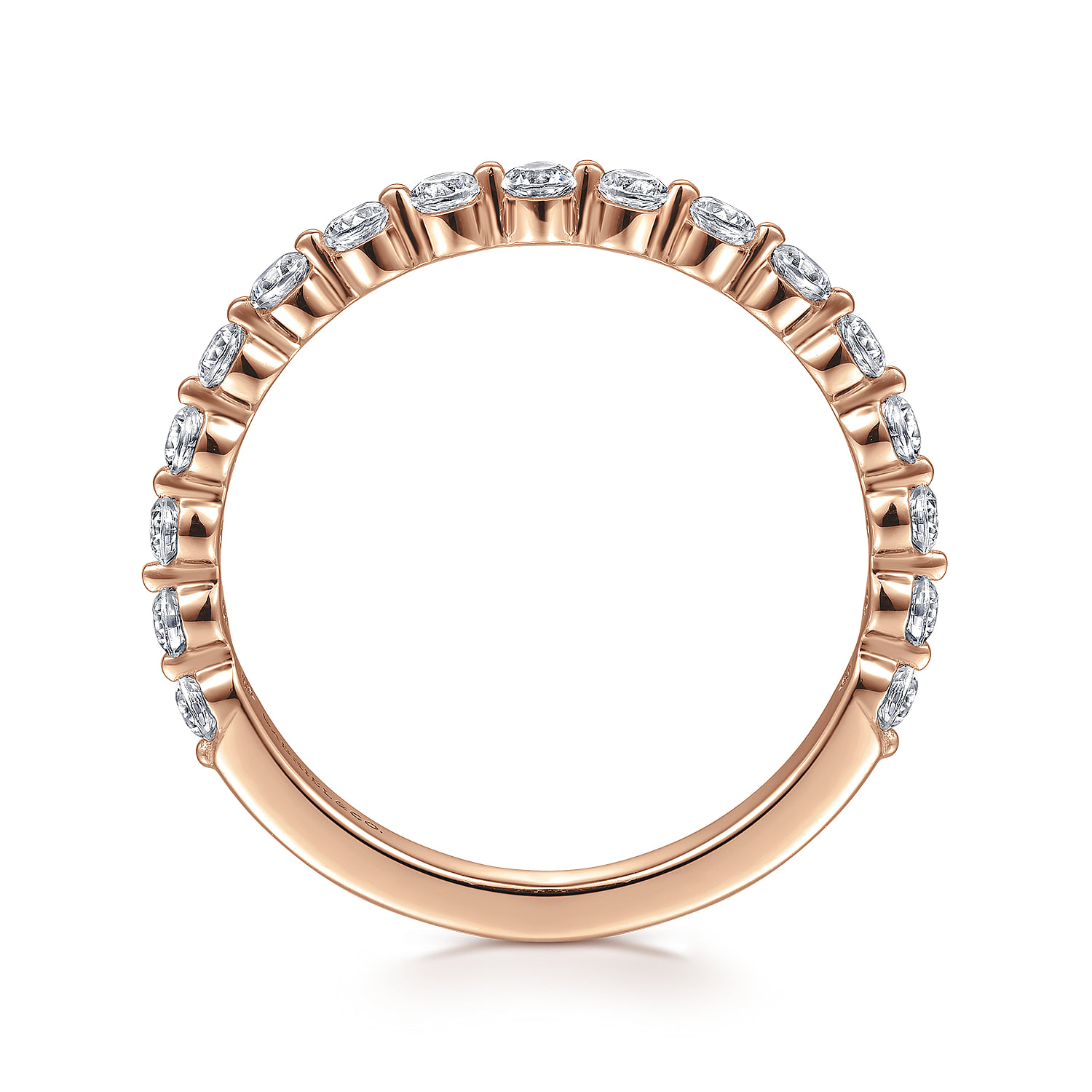 Single Prong Diamond Anniversary Band in 14K Rose Gold, photograph 2