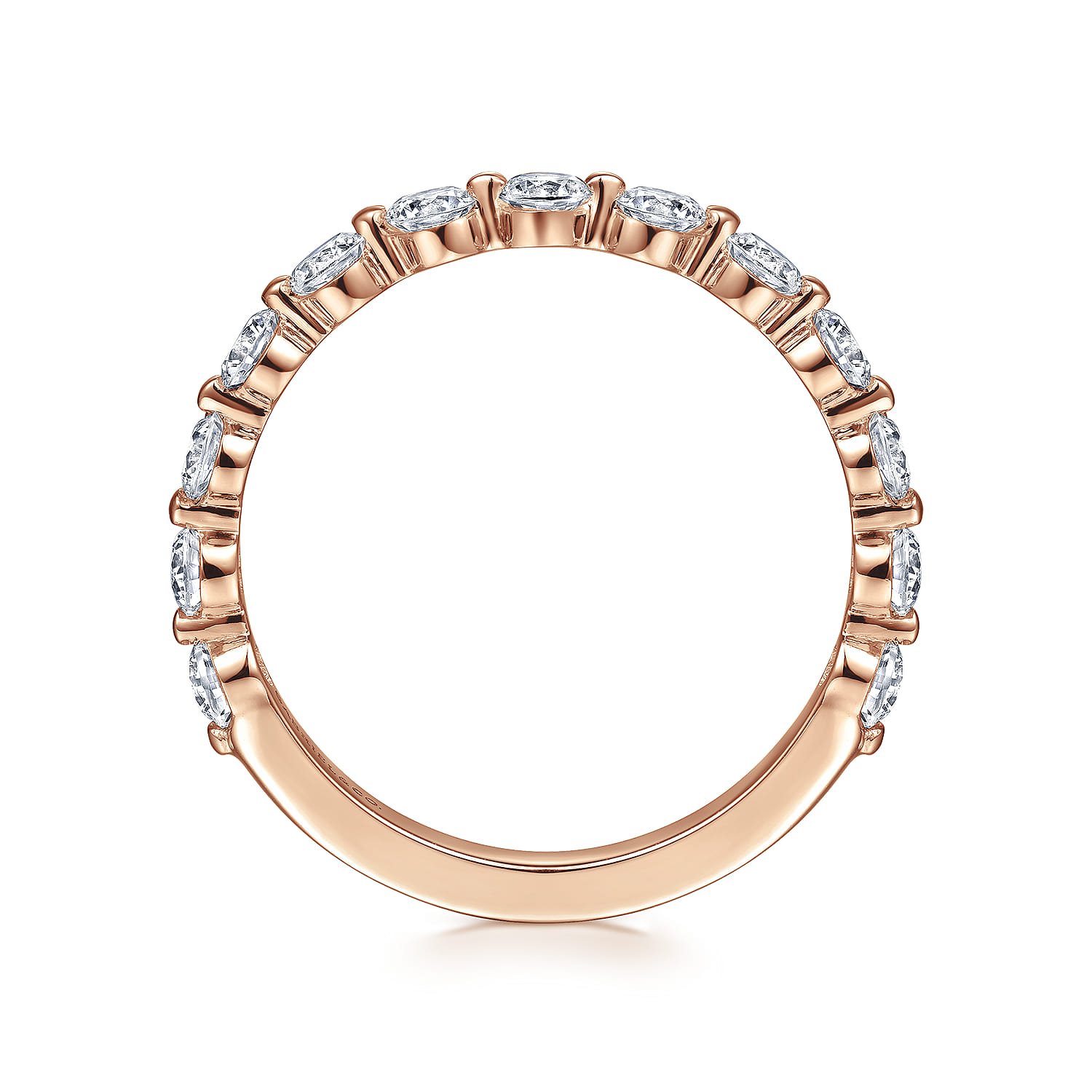 Single Prong Diamond Anniversary Band in 14K Rose Gold, photograph 2