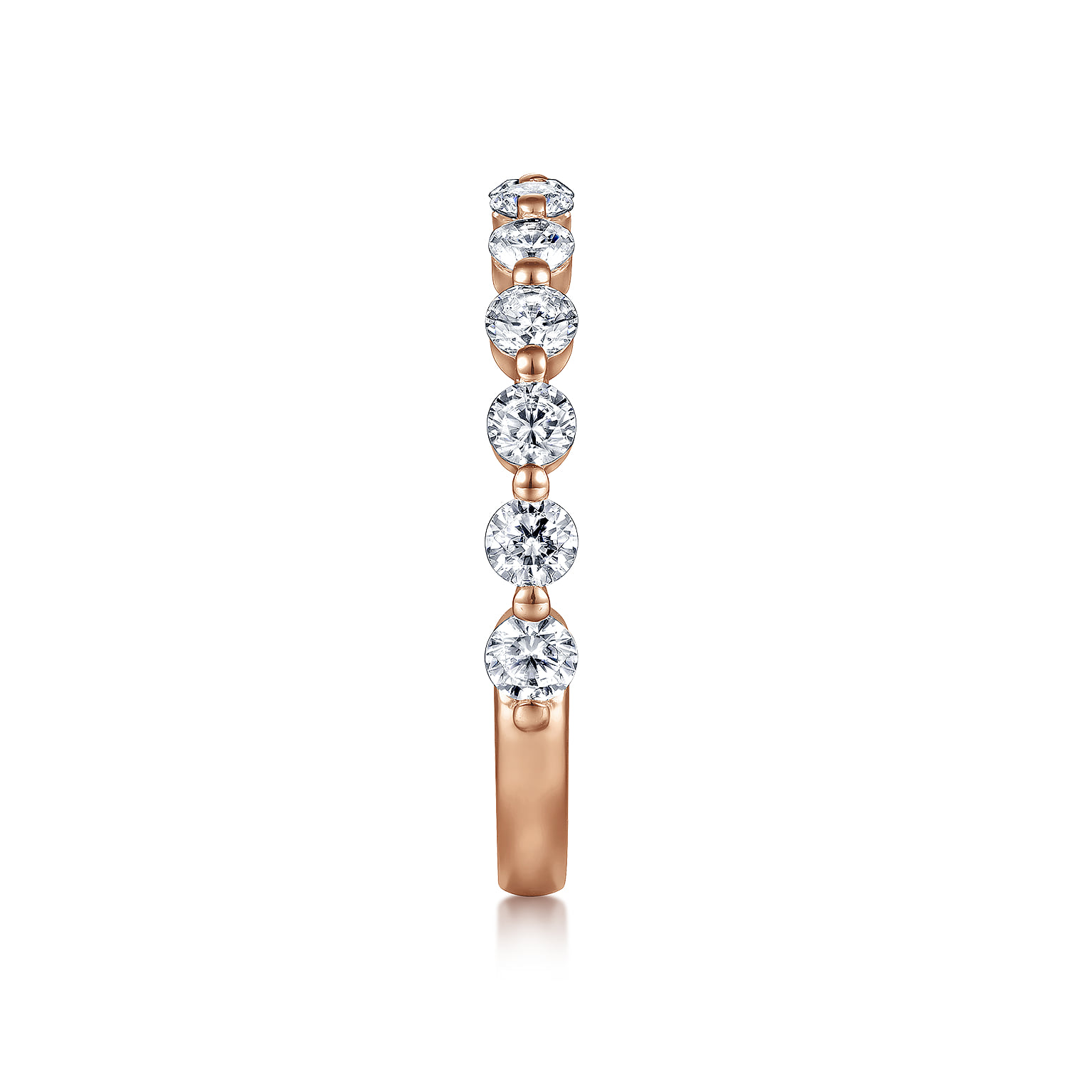 Single Prong Diamond Anniversary Band in 14K Rose Gold, photograph 4