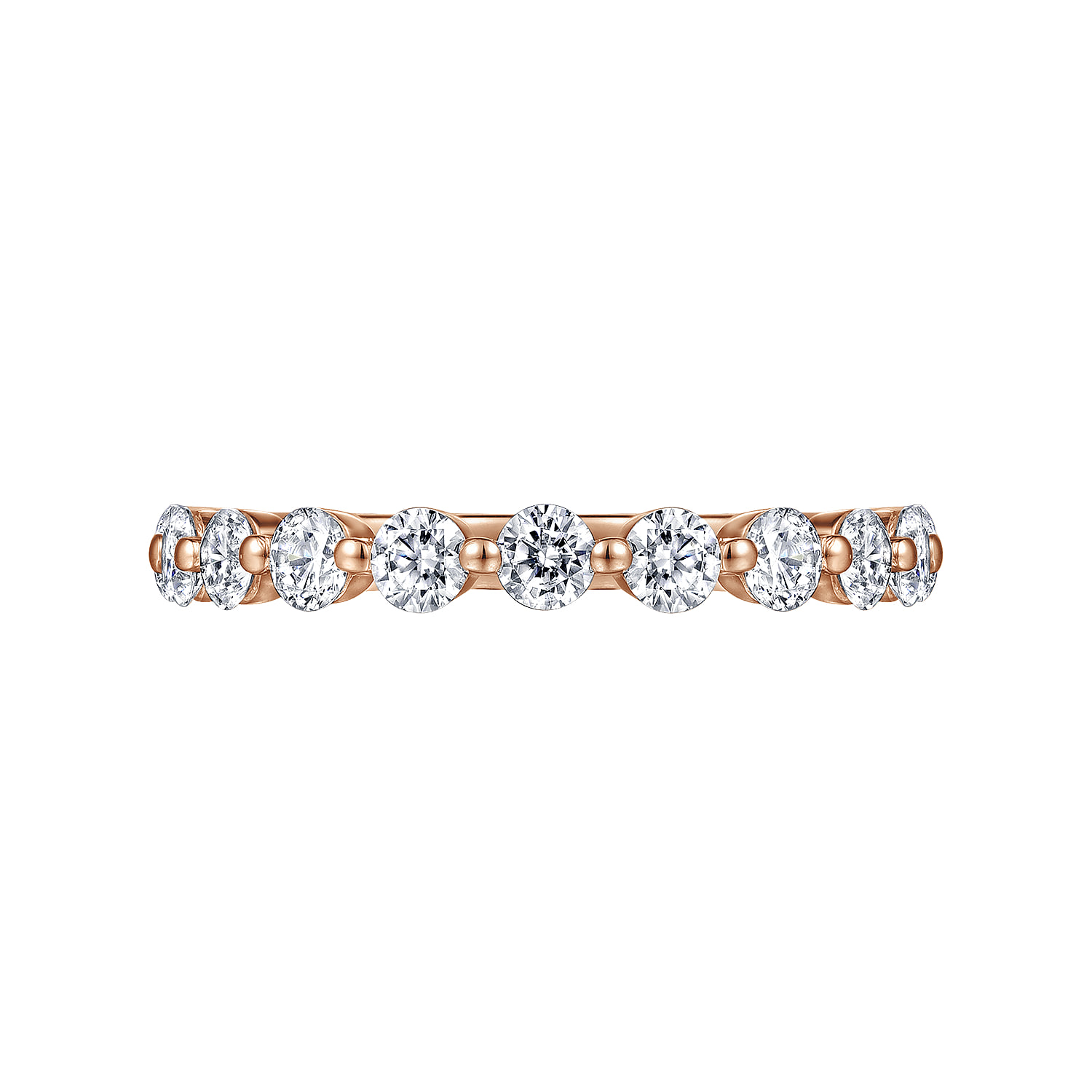Single Prong Diamond Anniversary Band in 14K Rose Gold, photograph 6